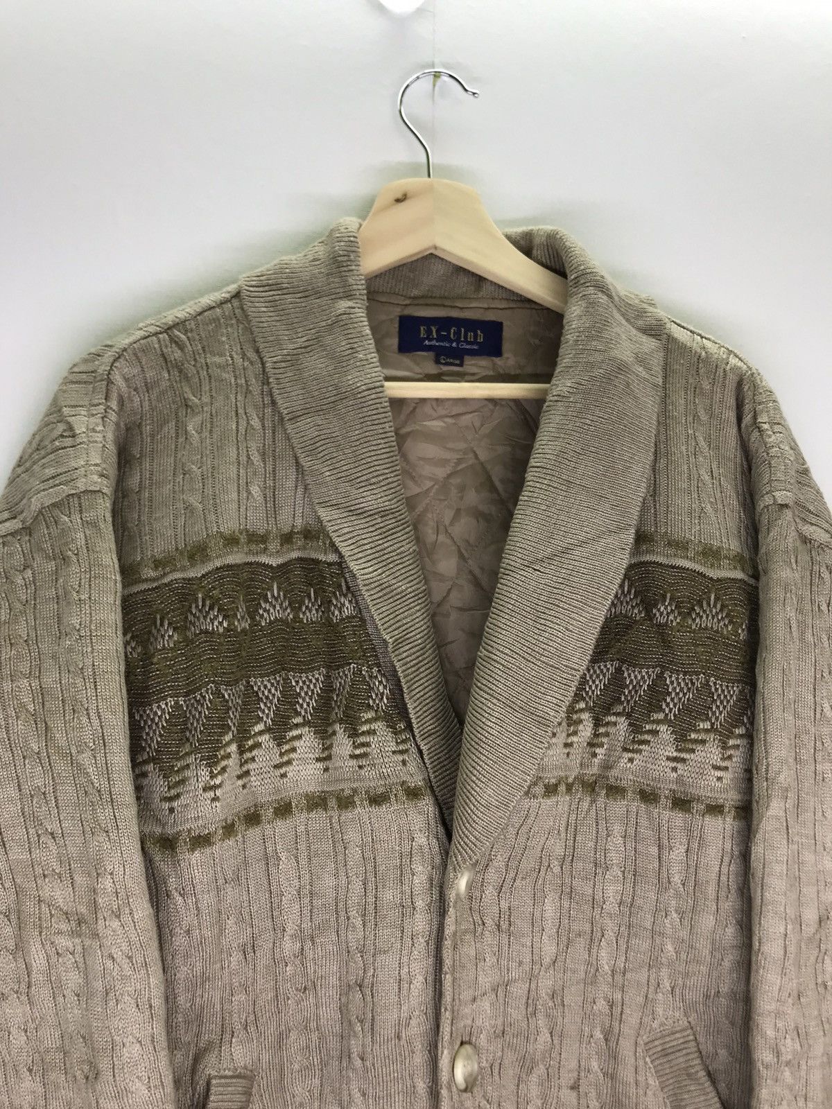 Japanese Brand Rare! Made in Japan Exclub Quilted Knit Cardigan Jacket Size US L / EU 52-54 / 3 - 2 Thumbnail