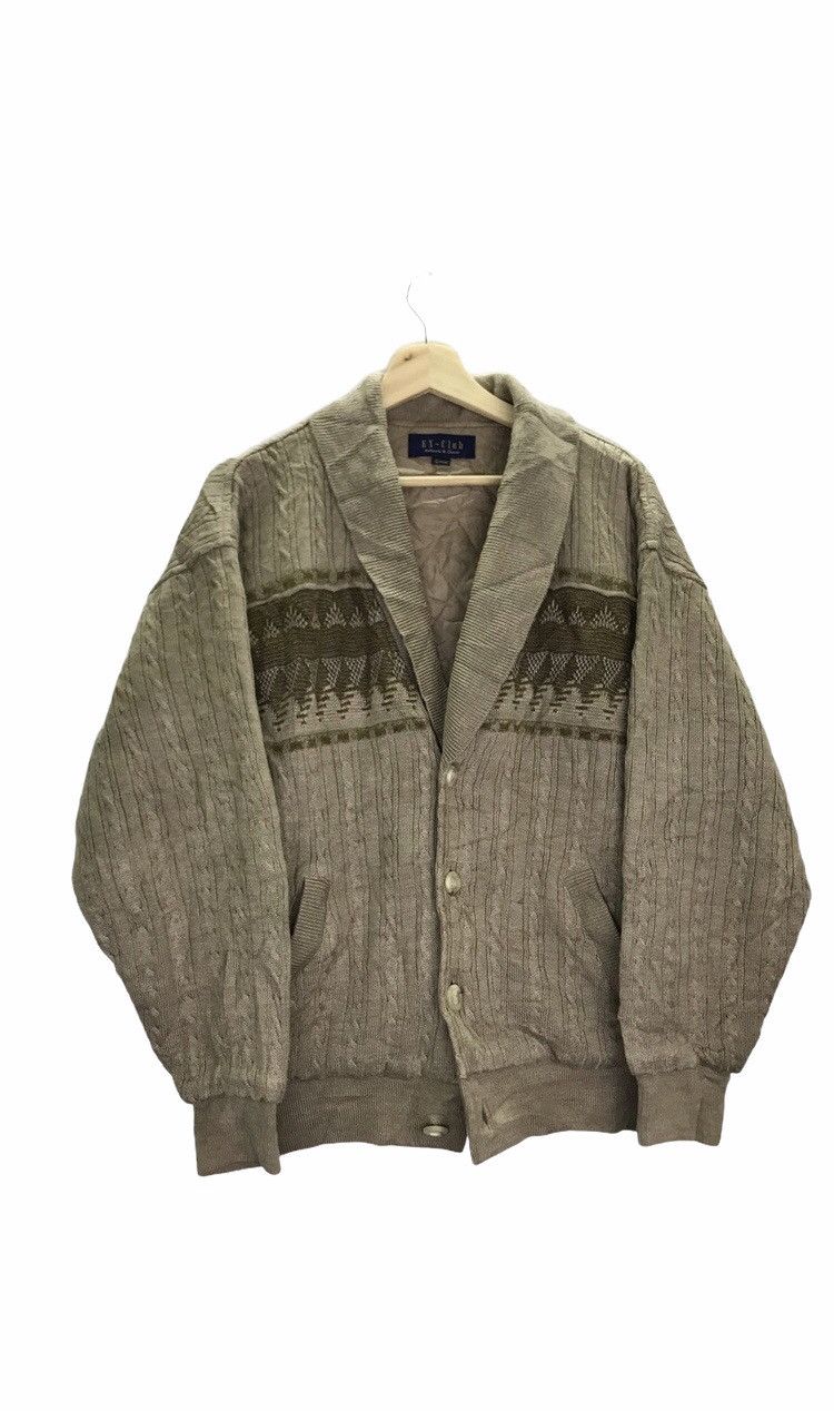 Rare! Made in Japan Exclub Quilted Knit Cardigan Jacket