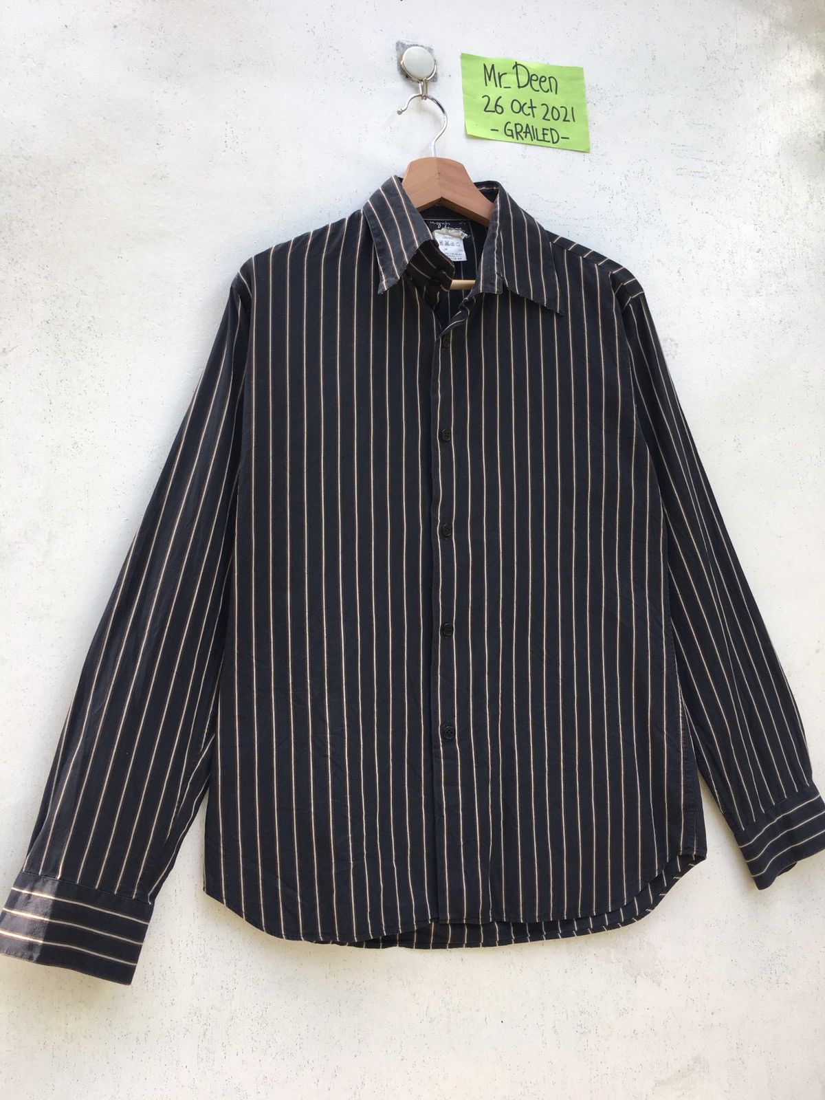 agnes b. Rare Vintage Agnes b. Stripes Buttons Shirt Size US S / EU 44-46 / 1 - 1 Thumbnail
