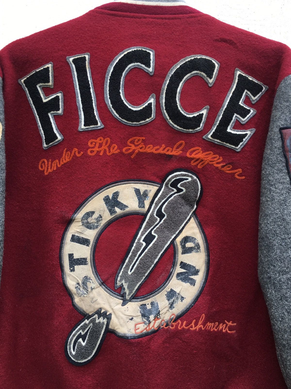 Japanese Brand Vintage 1980s Ficce by Yoshiyuki Konishi Varsity Jacket Size US L / EU 52-54 / 3 - 5 Thumbnail