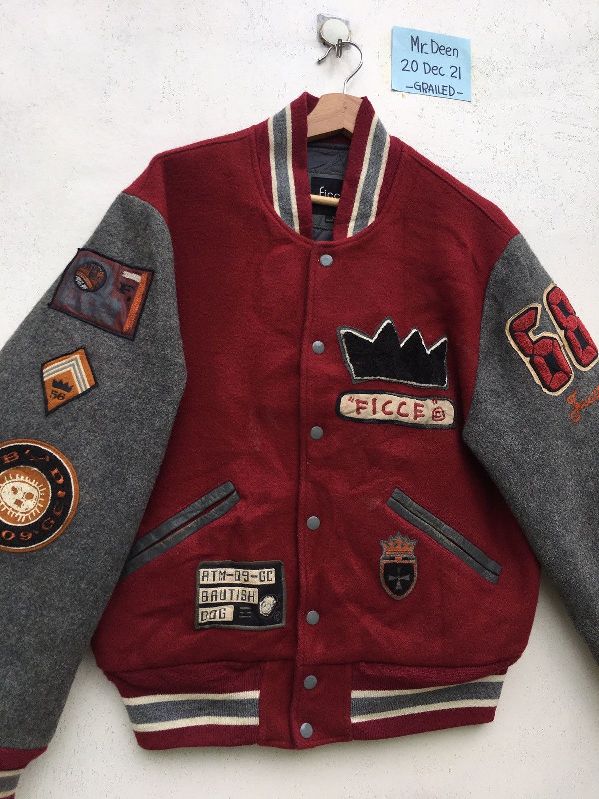 Japanese Brand Vintage 1980s Ficce by Yoshiyuki Konishi Varsity Jacket Size US L / EU 52-54 / 3 - 11 Thumbnail