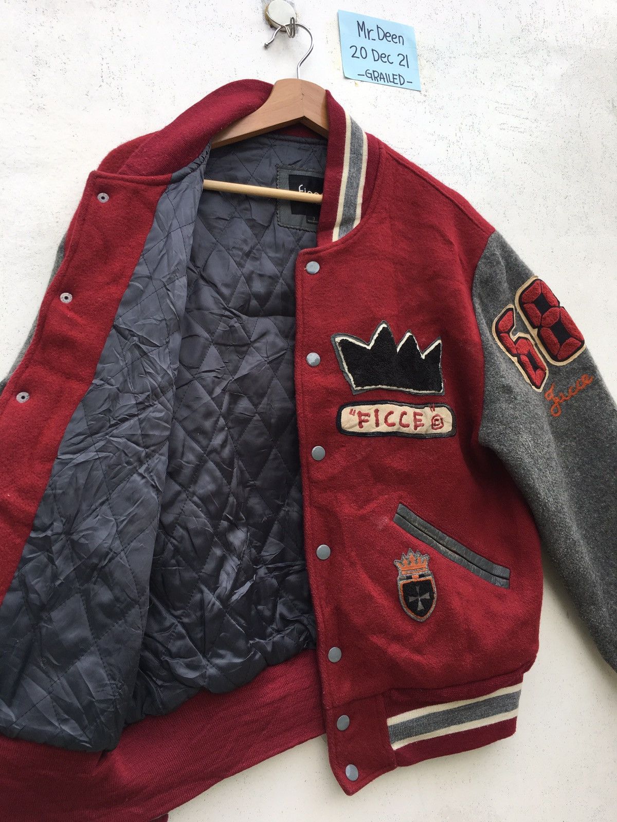 Japanese Brand Vintage 1980s Ficce by Yoshiyuki Konishi Varsity Jacket Size US L / EU 52-54 / 3 - 19 Thumbnail