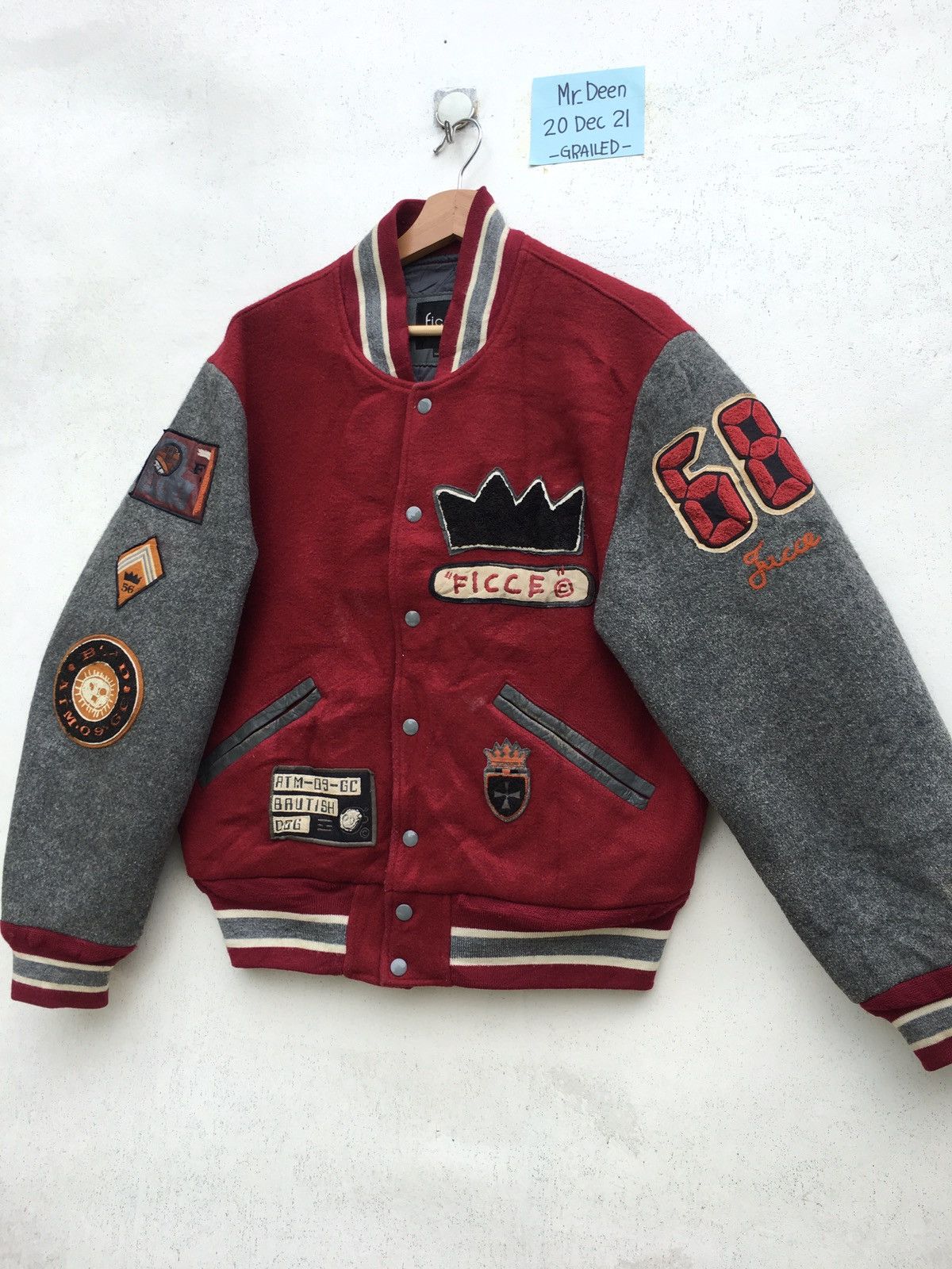 Japanese Brand Vintage 1980s Ficce by Yoshiyuki Konishi Varsity Jacket Size US L / EU 52-54 / 3 - 9 Thumbnail
