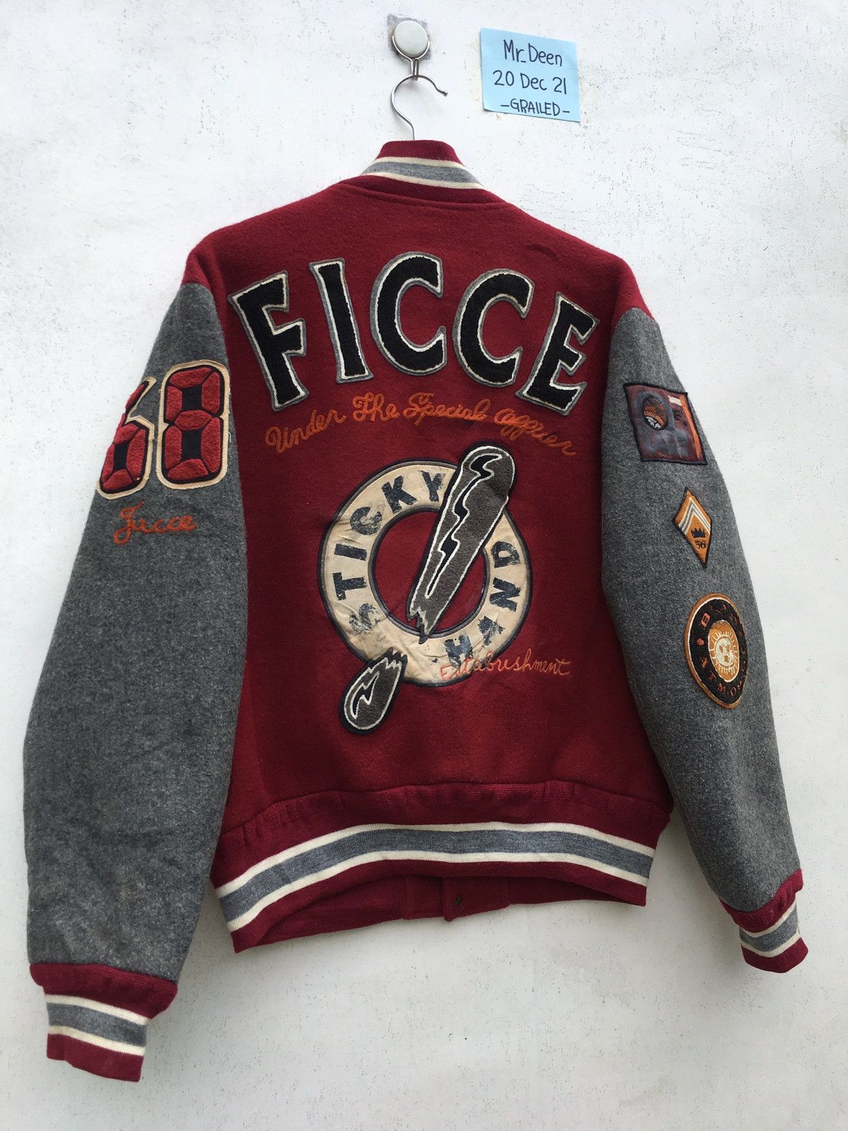 Japanese Brand Vintage 1980s Ficce by Yoshiyuki Konishi Varsity Jacket Size US L / EU 52-54 / 3 - 2 Thumbnail