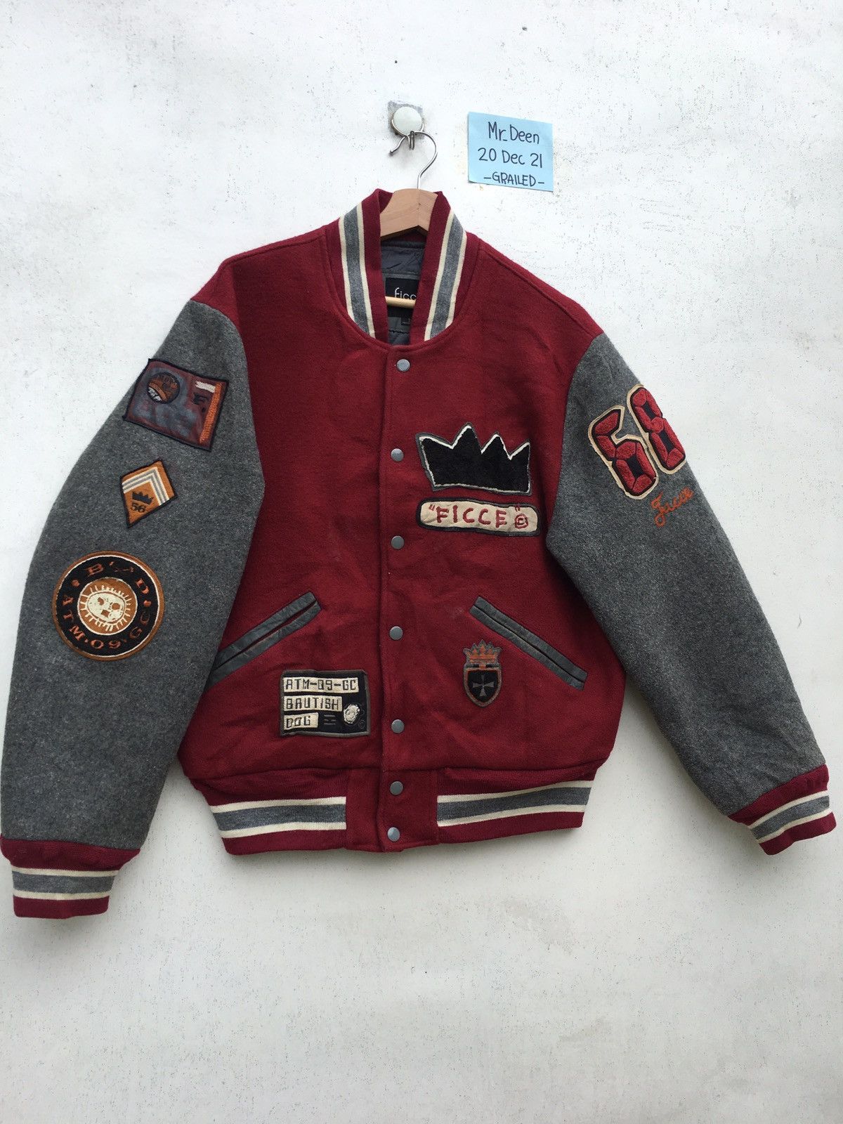 Japanese Brand Vintage 1980s Ficce by Yoshiyuki Konishi Varsity Jacket Size US L / EU 52-54 / 3 - 8 Thumbnail