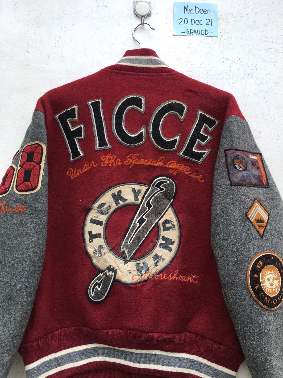 Japanese Brand Vintage 1980s Ficce by Yoshiyuki Konishi Varsity Jacket Size US L / EU 52-54 / 3 - 4 Thumbnail