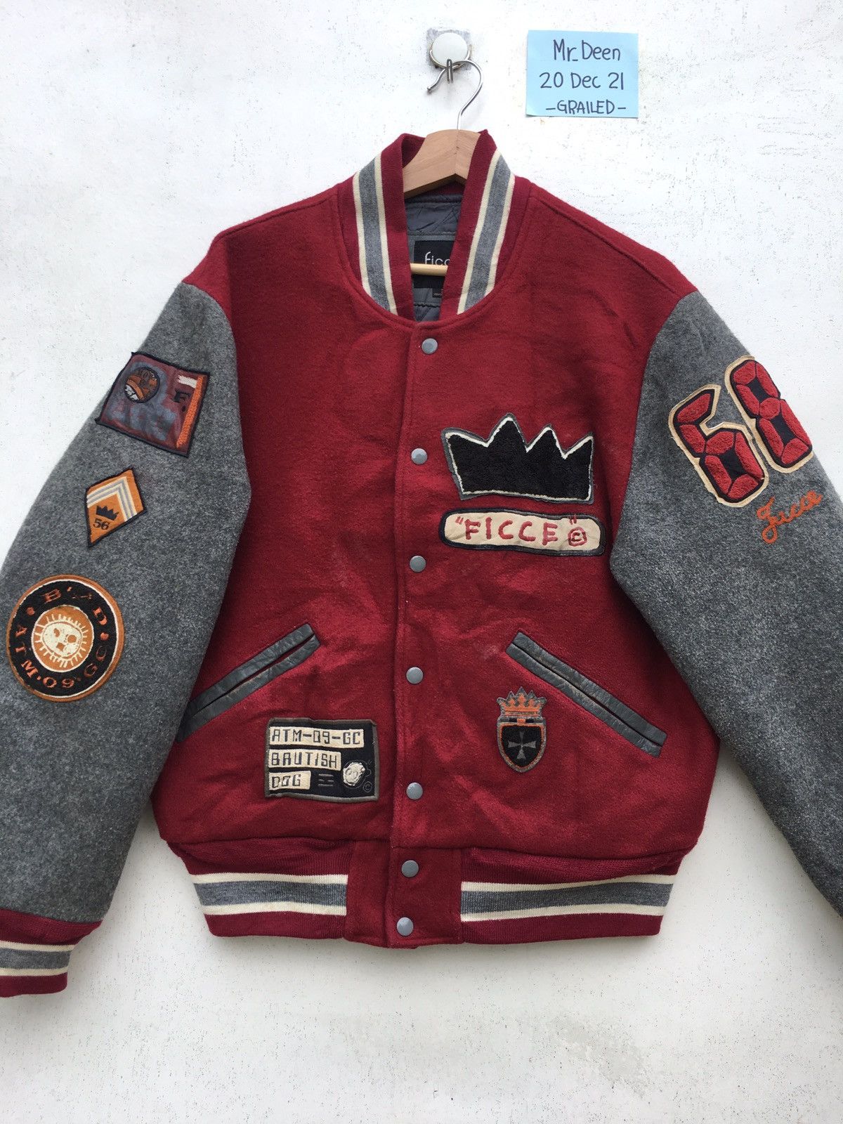 Japanese Brand Vintage 1980s Ficce by Yoshiyuki Konishi Varsity Jacket Size US L / EU 52-54 / 3 - 10 Thumbnail