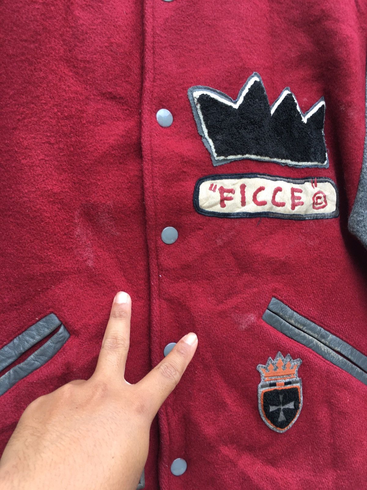 Japanese Brand Vintage 1980s Ficce by Yoshiyuki Konishi Varsity Jacket Size US L / EU 52-54 / 3 - 16 Thumbnail