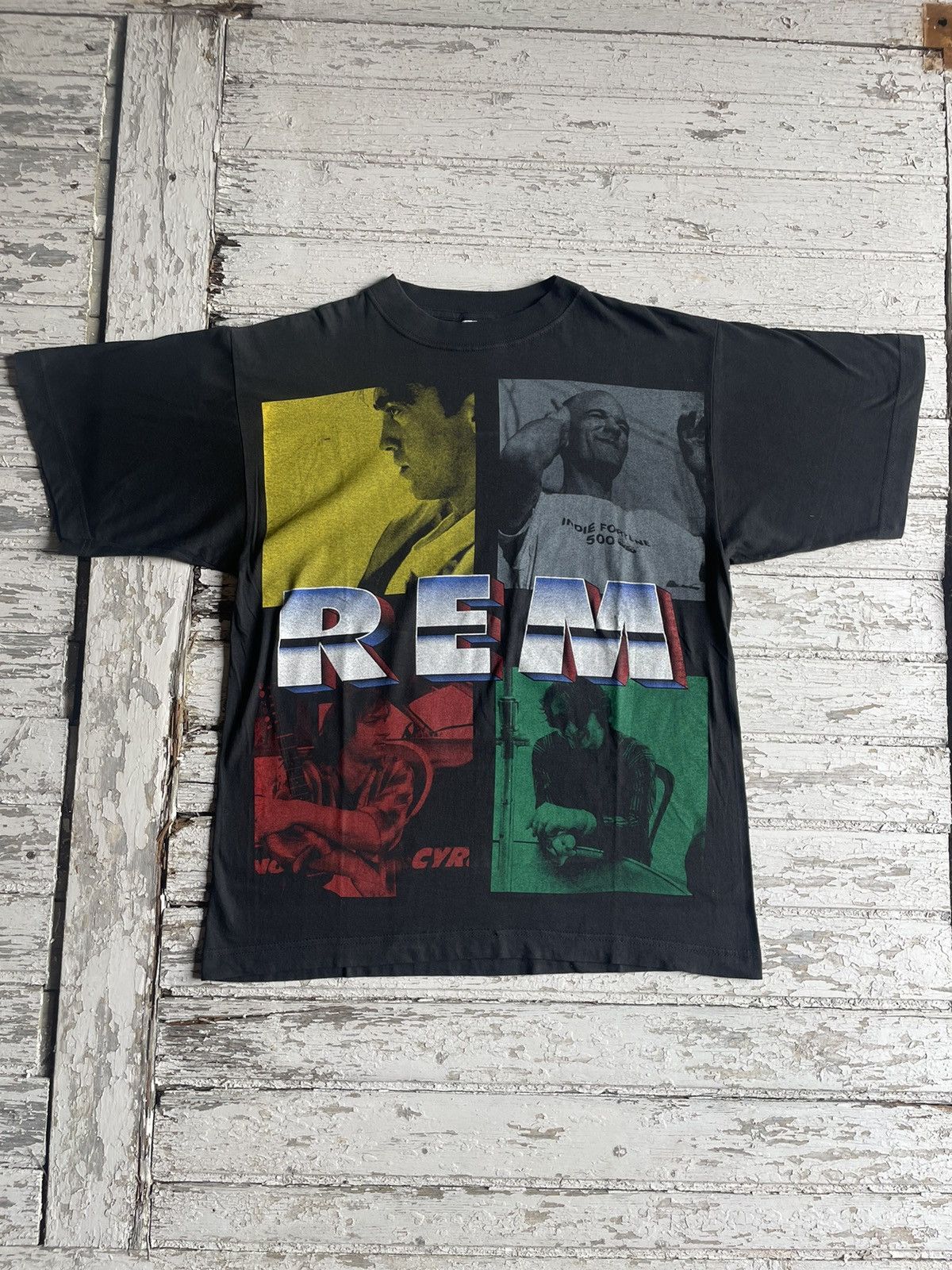 image of Band Tees x R E M 90’S Rem Euro Tee Size L in Black, Men's