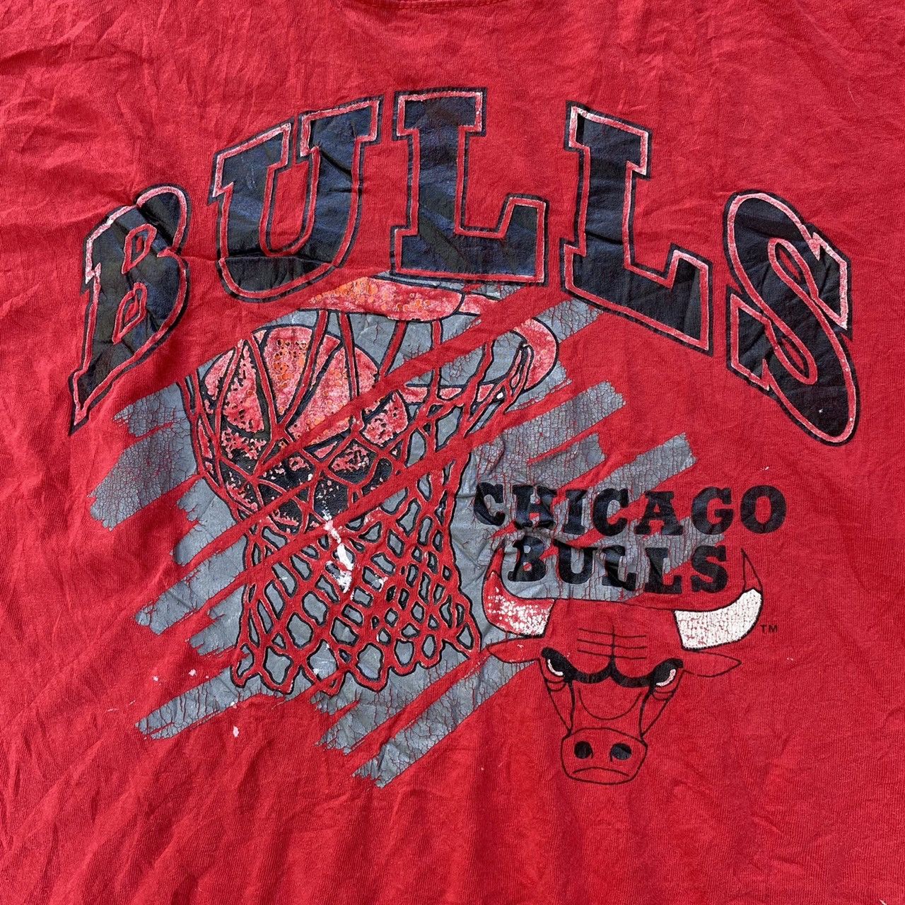 NBA × Salem Sportswear × Vintage Vintage Thrashed Chicago Bulls Shirt Size US XL / EU 56 / 4 - 2 Thumbnail