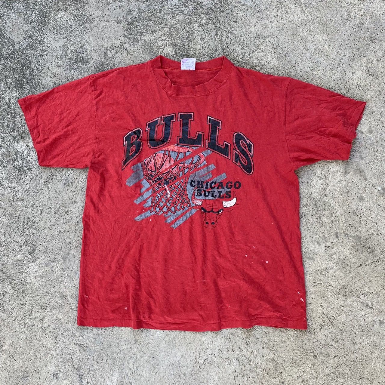 NBA × Salem Sportswear × Vintage Vintage Thrashed Chicago Bulls Shirt Size US XL / EU 56 / 4 - 1 Thumbnail