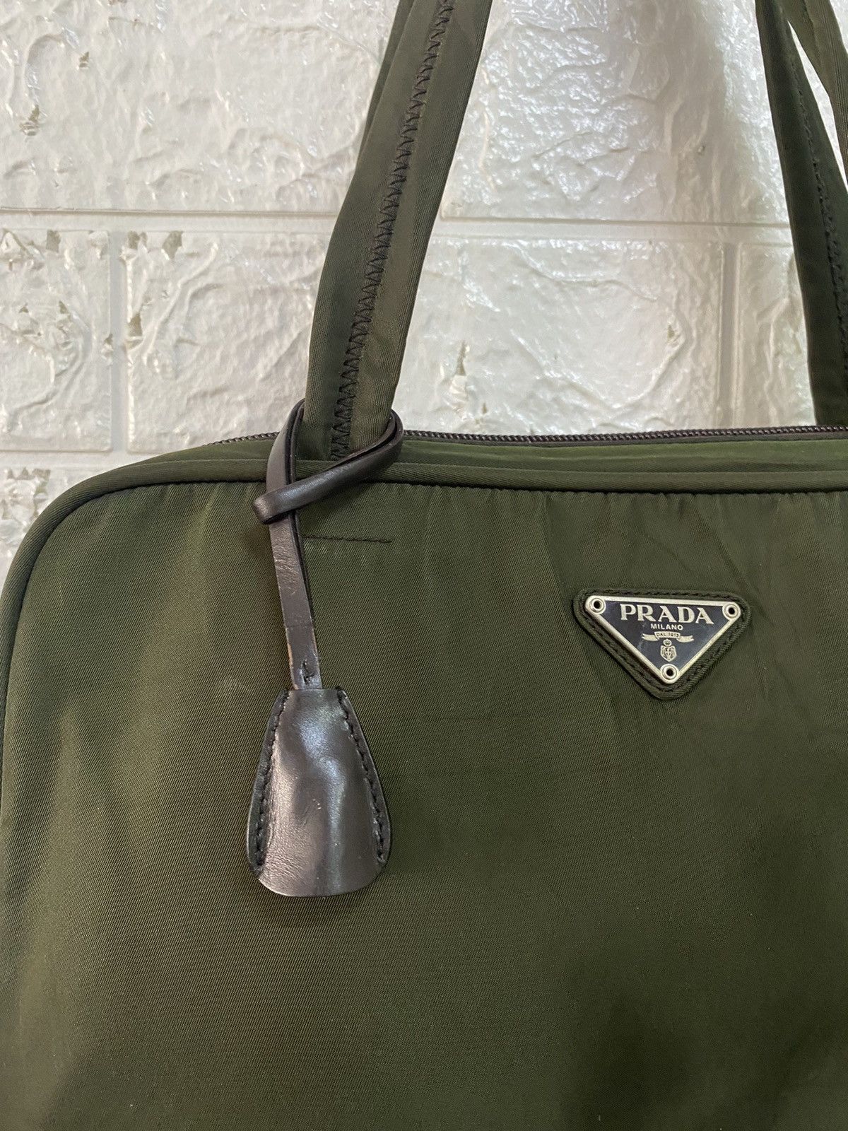 Prada Authentic Vintage Prada Tessuto Nyalon Green Shoulder Bag Size ONE SIZE - 5 Thumbnail