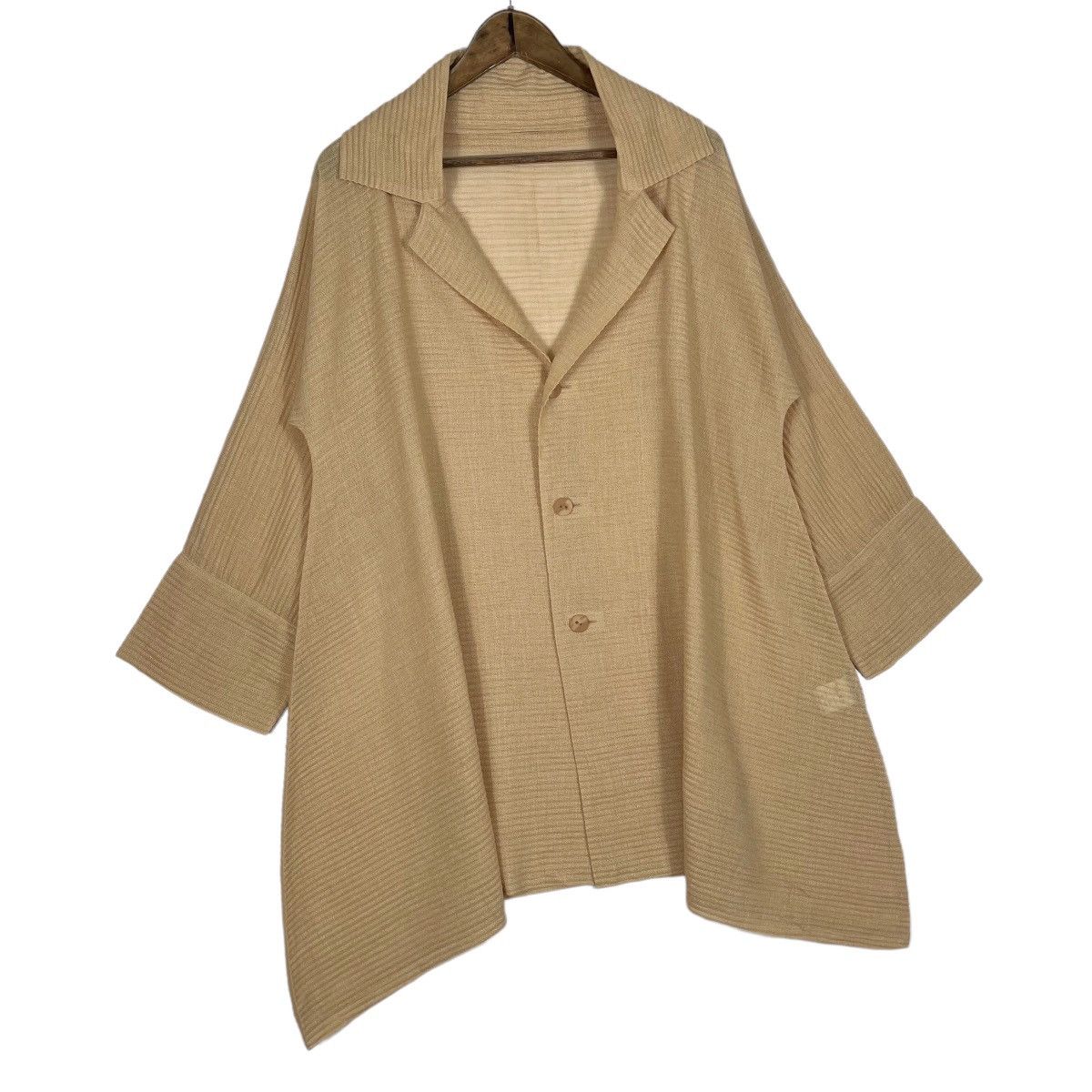 Issey Miyake × Pleats Please Issey Miyake × Tsumori Chisato Issey Miyake Baggy Brown Blouse Shirt Size L / US 10 / IT 46 - 7 Thumbnail