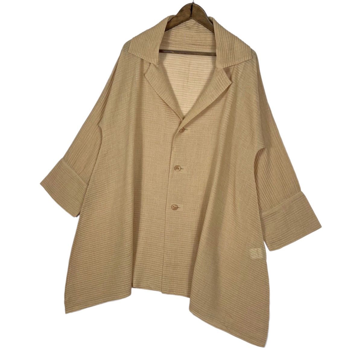 Issey Miyake × Pleats Please Issey Miyake × Tsumori Chisato Issey Miyake Baggy Brown Blouse Shirt Size L / US 10 / IT 46 - 6 Thumbnail
