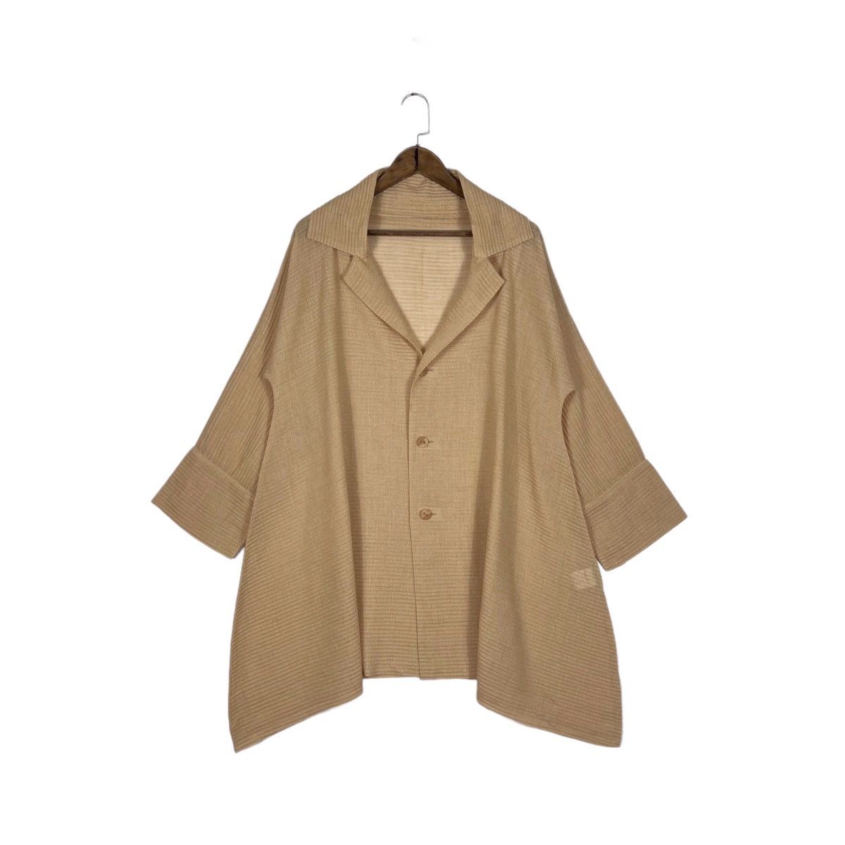 Issey Miyake × Pleats Please Issey Miyake × Tsumori Chisato Issey Miyake Baggy Brown Blouse Shirt Size L / US 10 / IT 46 - 1 Thumbnail