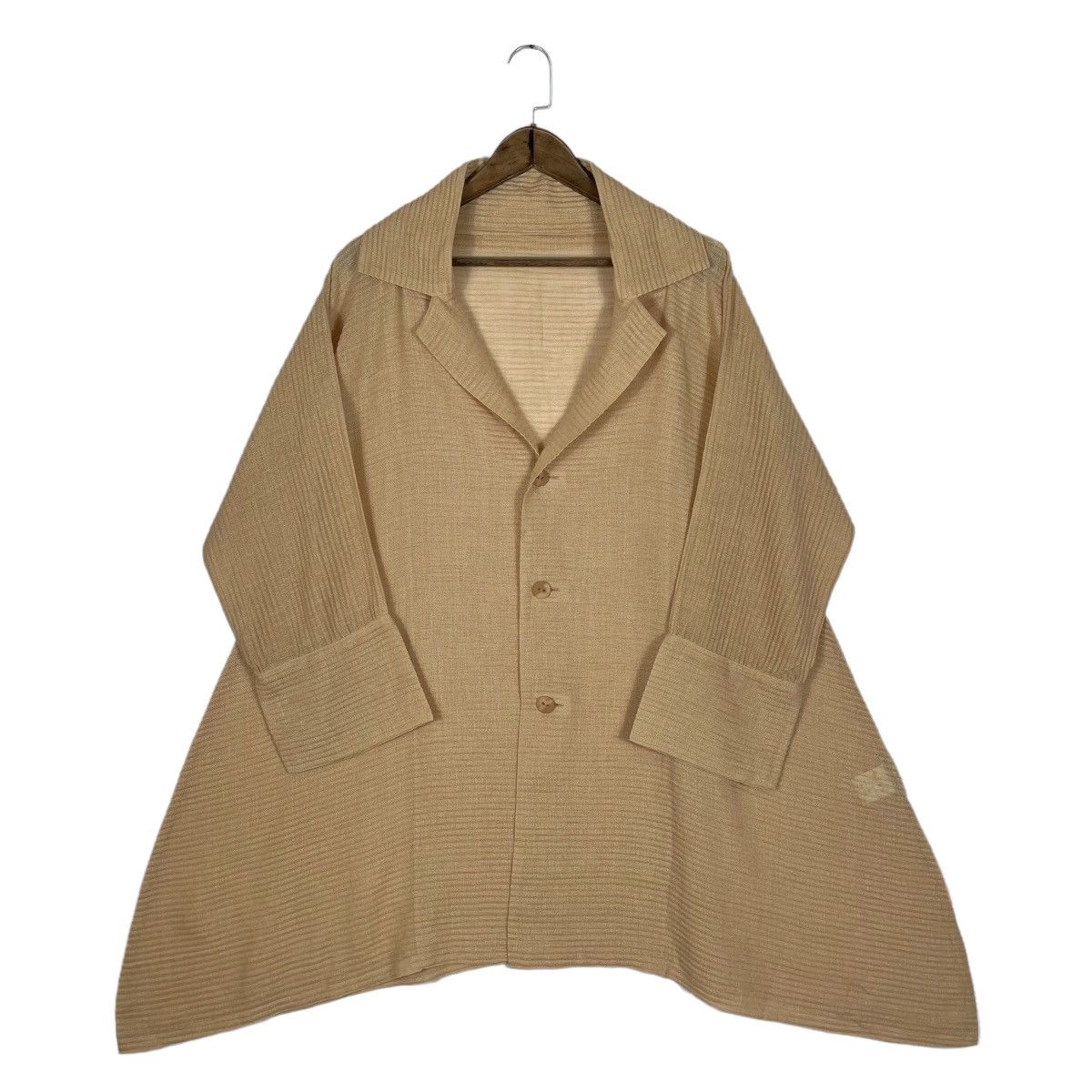 Issey Miyake × Pleats Please Issey Miyake × Tsumori Chisato Issey Miyake Baggy Brown Blouse Shirt Size L / US 10 / IT 46 - 4 Thumbnail
