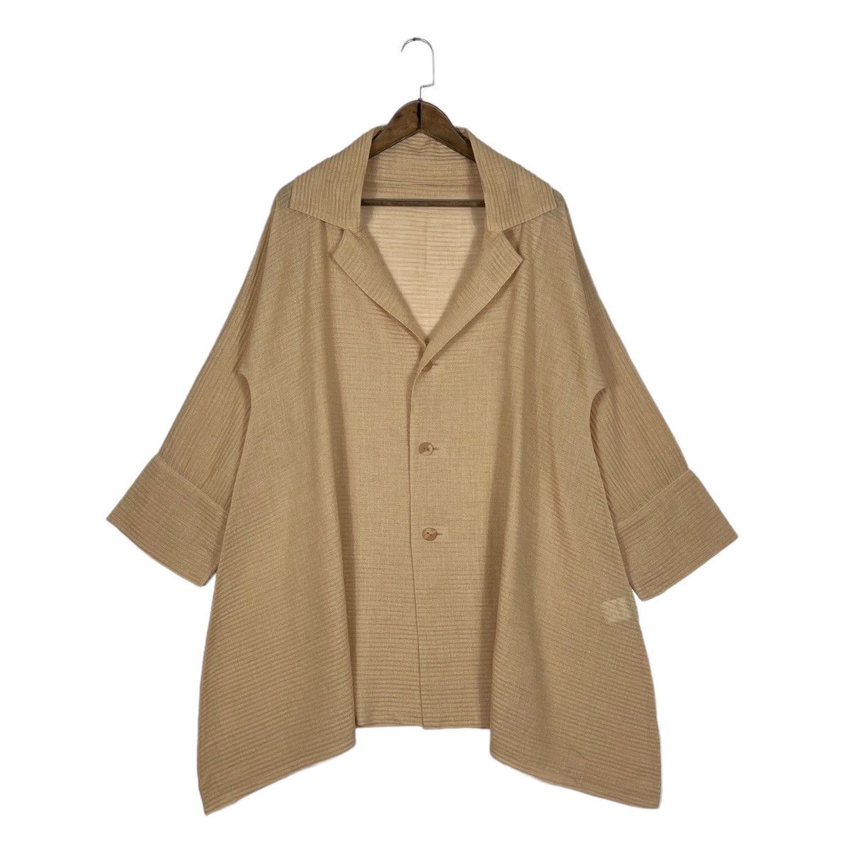 Issey Miyake × Pleats Please Issey Miyake × Tsumori Chisato Issey Miyake Baggy Brown Blouse Shirt Size L / US 10 / IT 46 - 2 Thumbnail