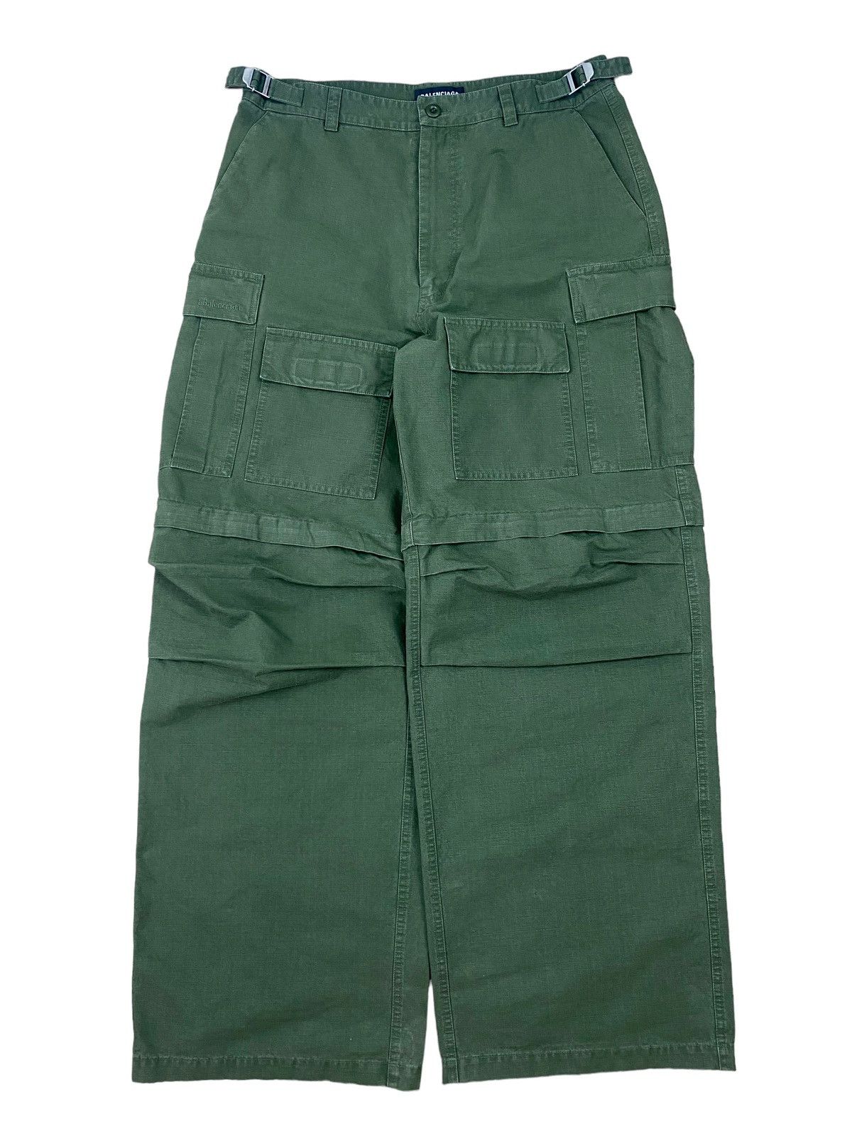Pre-owned Balenciaga Aw20 Wide Leg Convertible Multipocket Cargo
