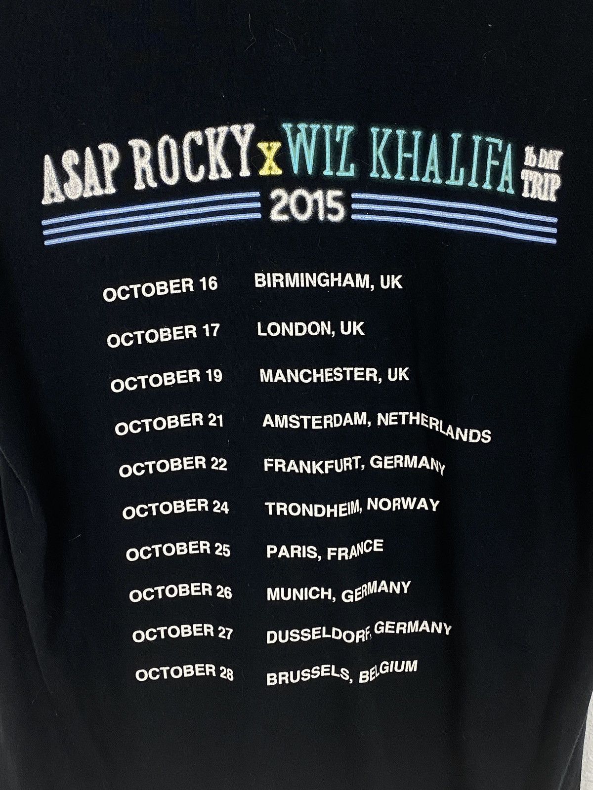A$AP Rocky Asap Rocky Wiz Khalifa 2015 European Tour Short Sleeve Tee Size US M / EU 48-50 / 2 - 5 Thumbnail