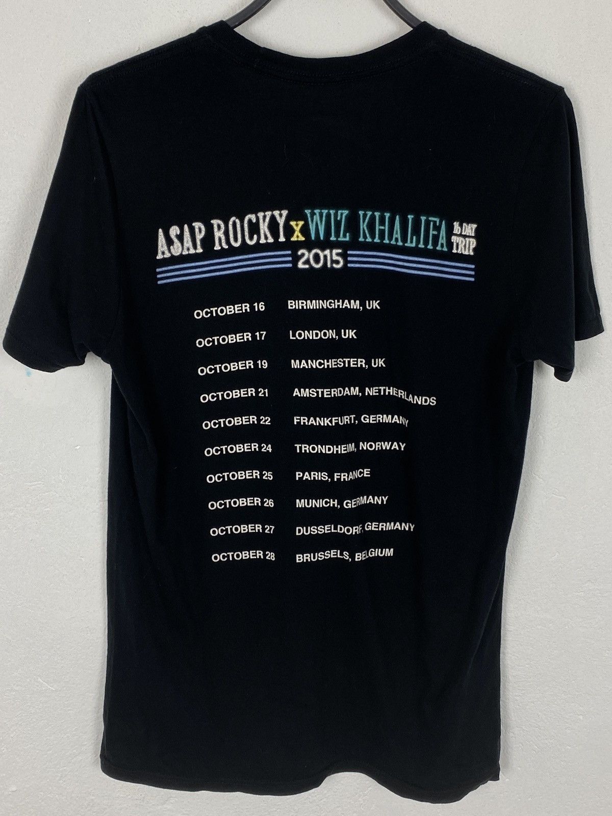 A$AP Rocky Asap Rocky Wiz Khalifa 2015 European Tour Short Sleeve Tee Size US M / EU 48-50 / 2 - 4 Thumbnail
