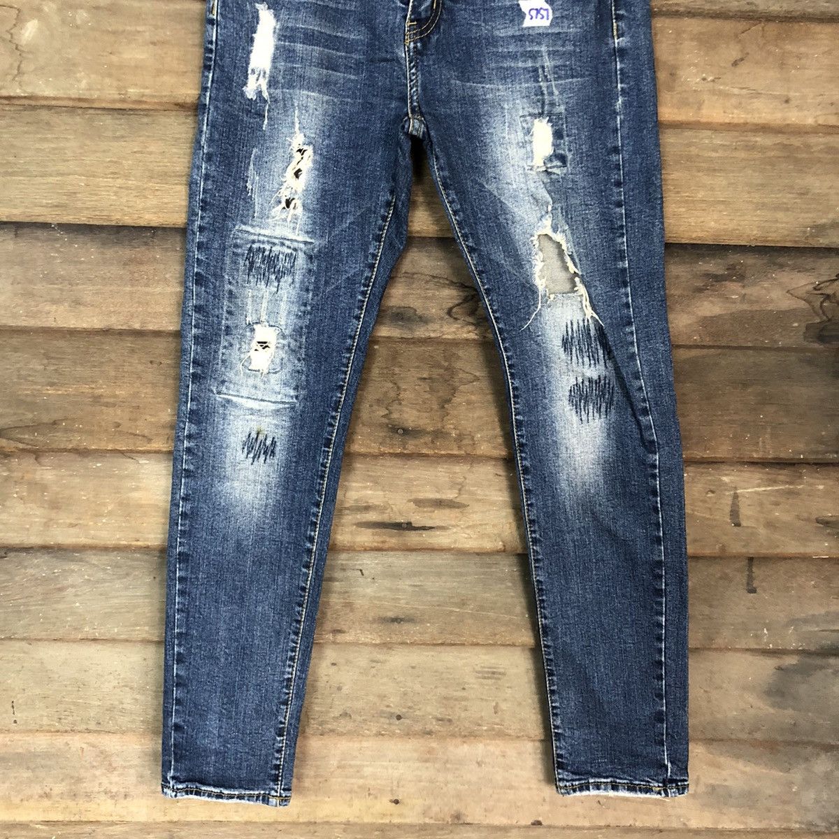 Japanese Brand Bvssyeve vintage Blue distressed Denim Jeans Pants #5757 Size 30" / US 8 / IT 44 - 3 Thumbnail