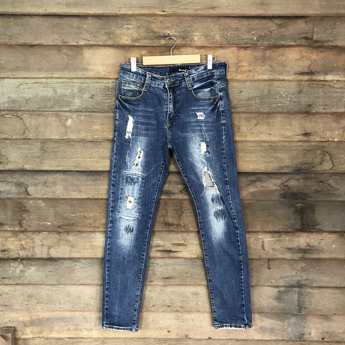 Japanese Brand Bvssyeve vintage Blue distressed Denim Jeans Pants #5757 Size 30" / US 8 / IT 44 - 1 Thumbnail