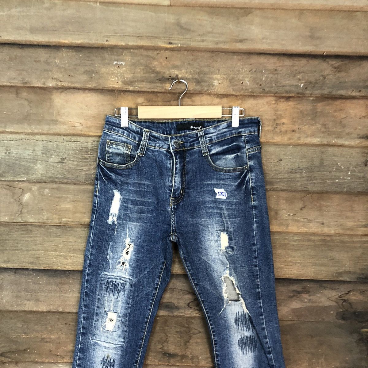 Japanese Brand Bvssyeve vintage Blue distressed Denim Jeans Pants #5757 Size 30" / US 8 / IT 44 - 2 Thumbnail
