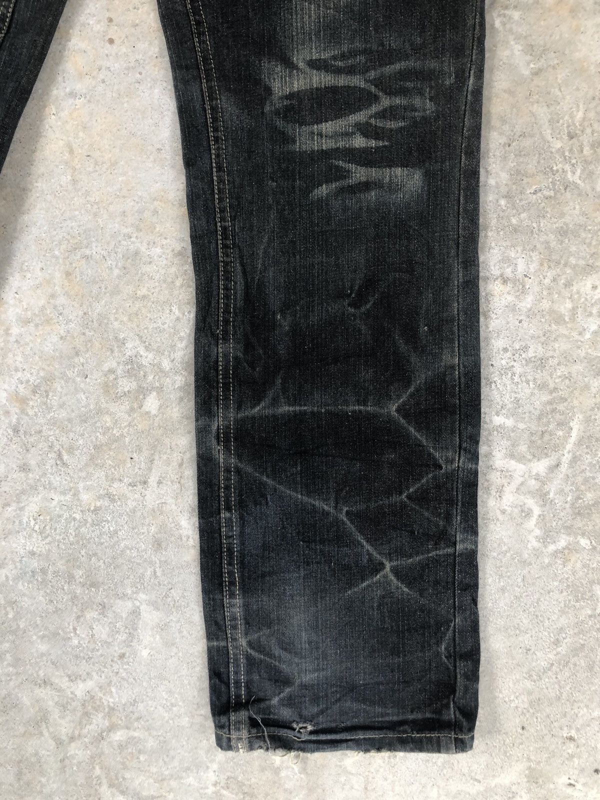 Japanese Brand Vintage GUMU Distressed Jeans Patchwork Denim Size US 35 - 12 Thumbnail