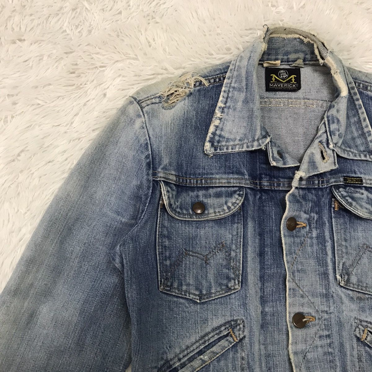 Other Distressed Vintage 70/80s Maverick Denim Trucker Jacket Size US S / EU 44-46 / 1 - 7 Thumbnail