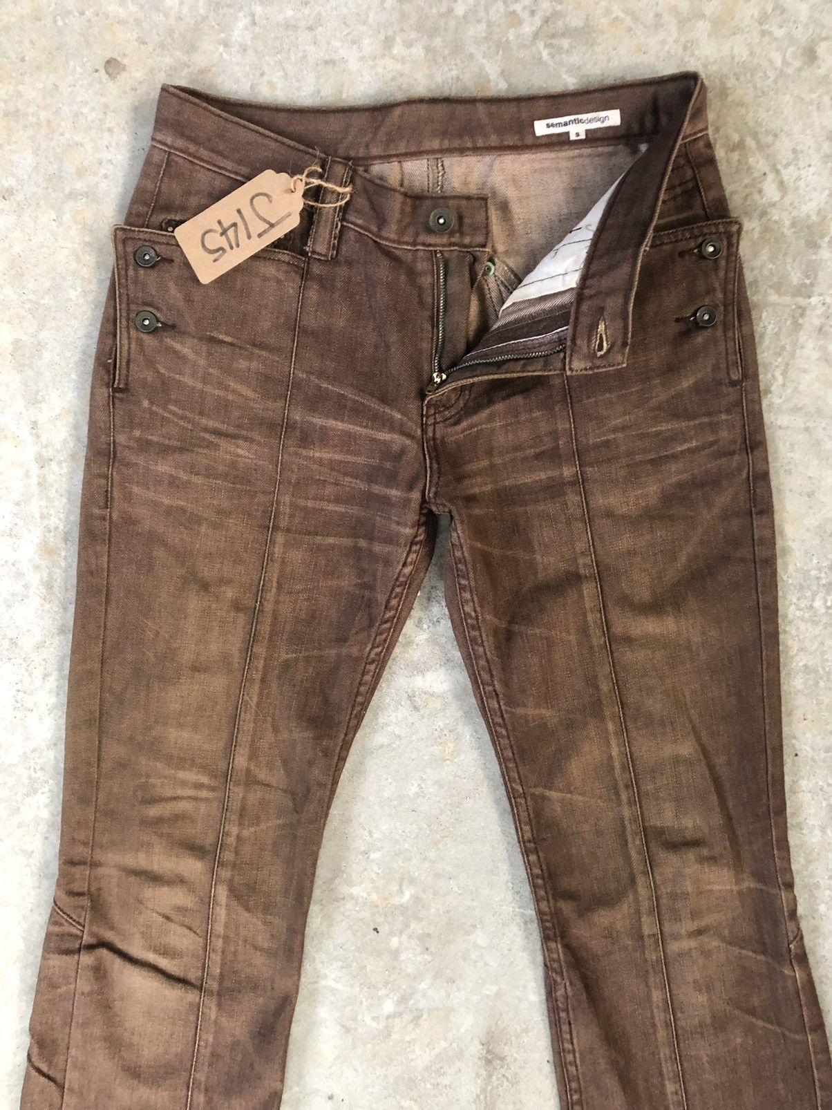 If Six Was Nine Japanese Semantic Design Flared Jeans Snake Skin Leather Size US 30 / EU 46 - 3 Thumbnail