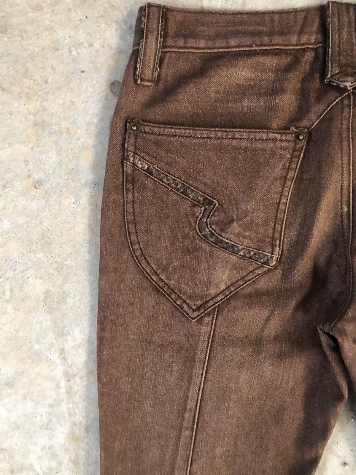 If Six Was Nine Japanese Semantic Design Flared Jeans Snake Skin Leather Size US 30 / EU 46 - 8 Thumbnail