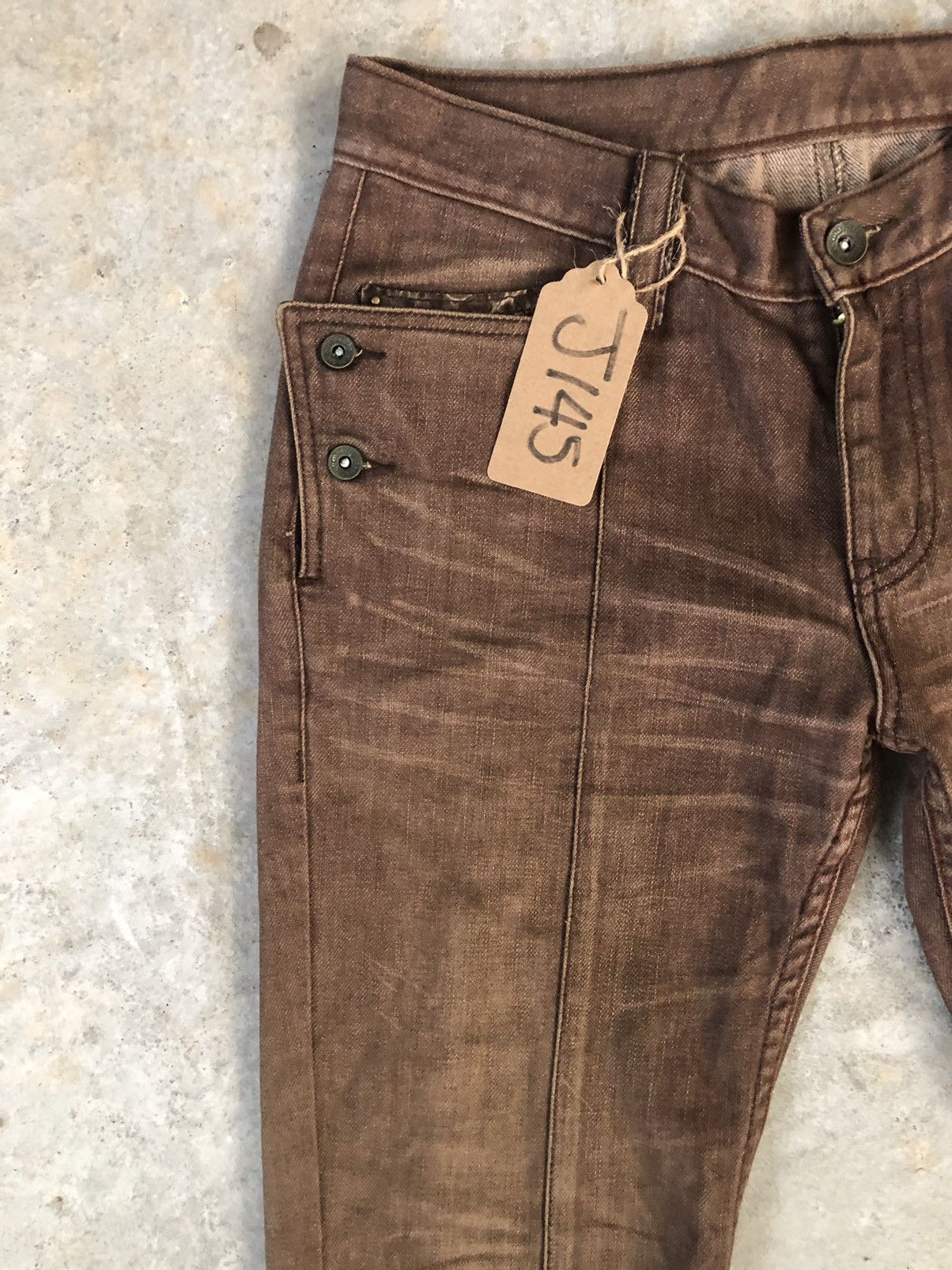 If Six Was Nine Japanese Semantic Design Flared Jeans Snake Skin Leather Size US 30 / EU 46 - 4 Thumbnail