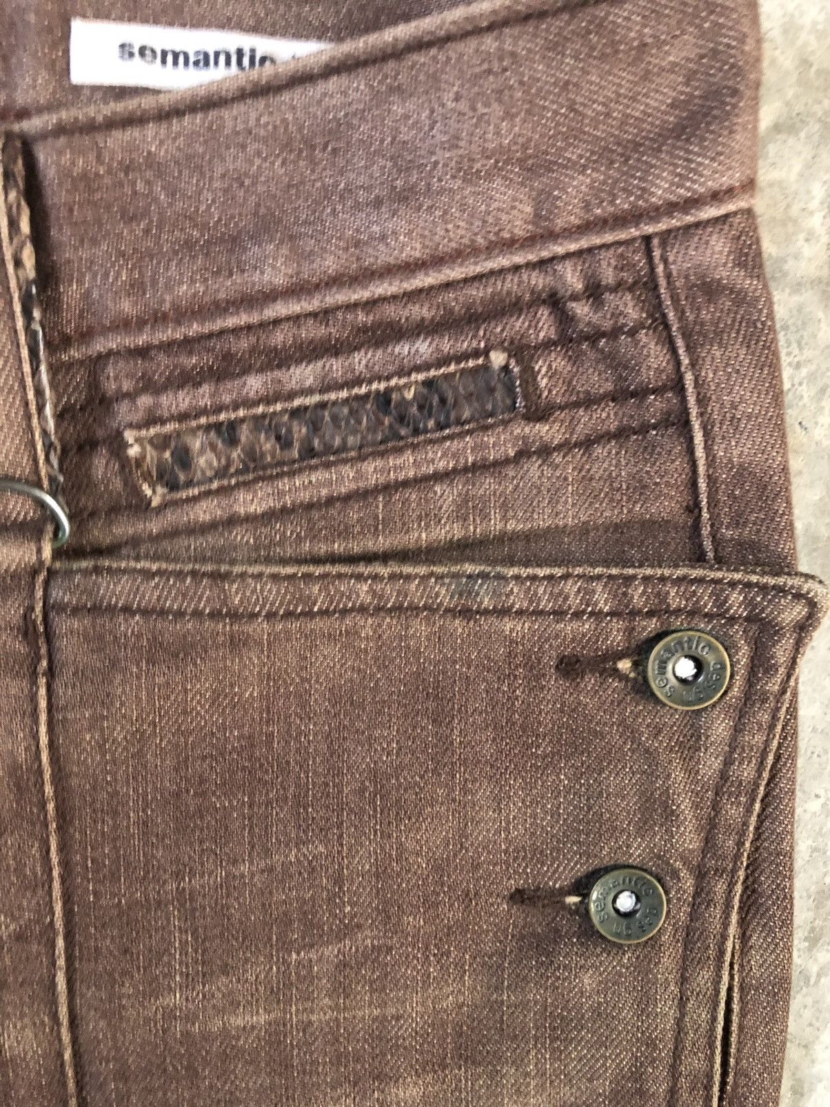 If Six Was Nine Japanese Semantic Design Flared Jeans Snake Skin Leather Size US 30 / EU 46 - 5 Thumbnail