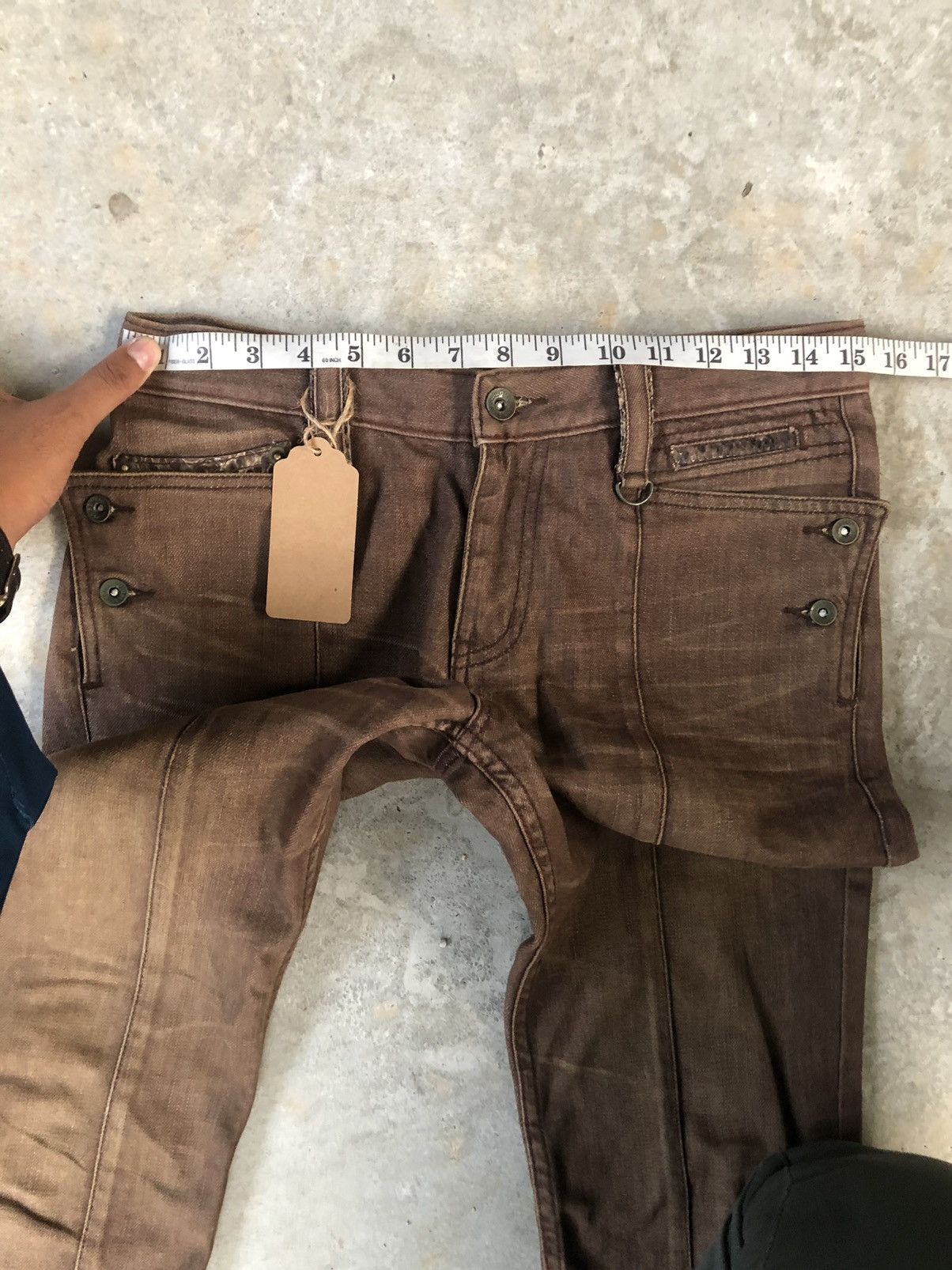 If Six Was Nine Japanese Semantic Design Flared Jeans Snake Skin Leather Size US 30 / EU 46 - 18 Thumbnail