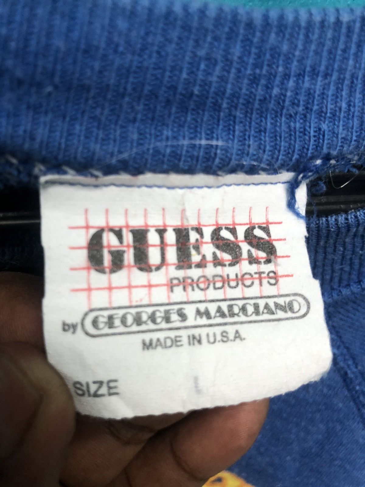 Guess Vintage 80s Guess Sweatshirt Spellout Georges Marciano Size US L / EU 52-54 / 3 - 3 Thumbnail