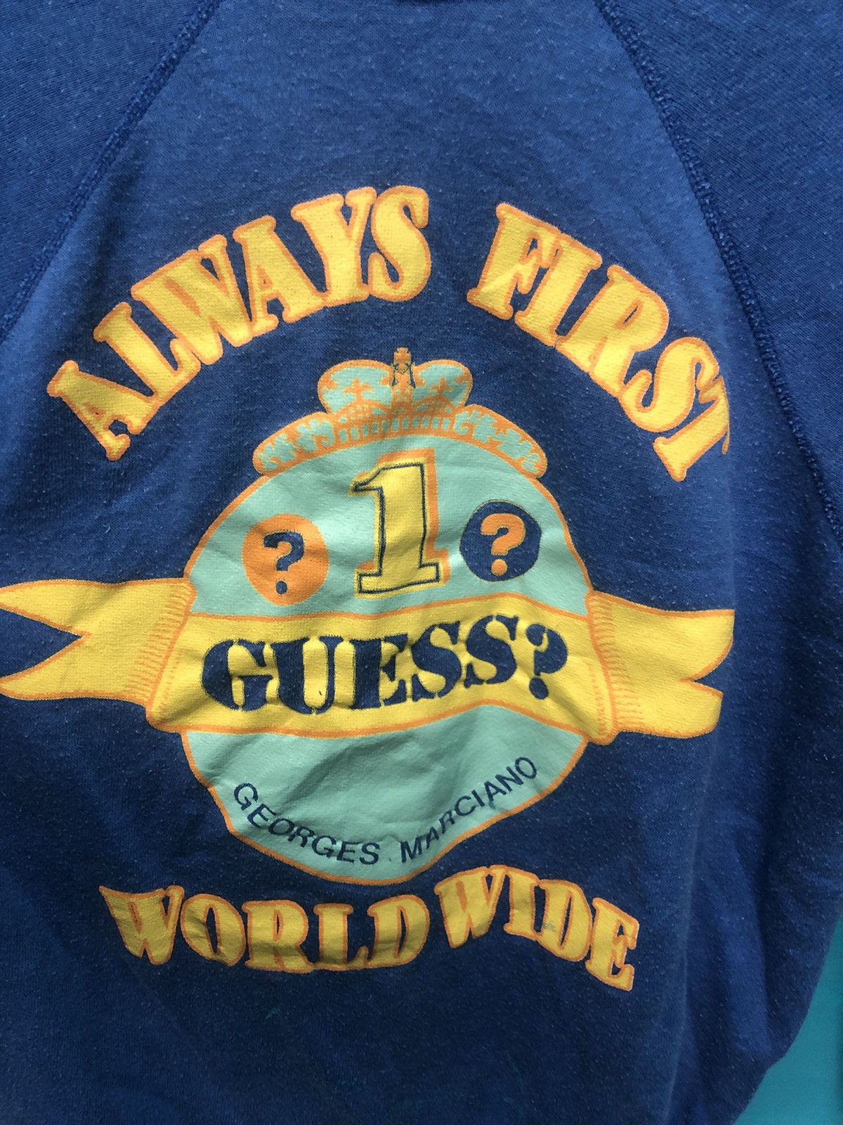 Guess Vintage 80s Guess Sweatshirt Spellout Georges Marciano Size US L / EU 52-54 / 3 - 2 Thumbnail