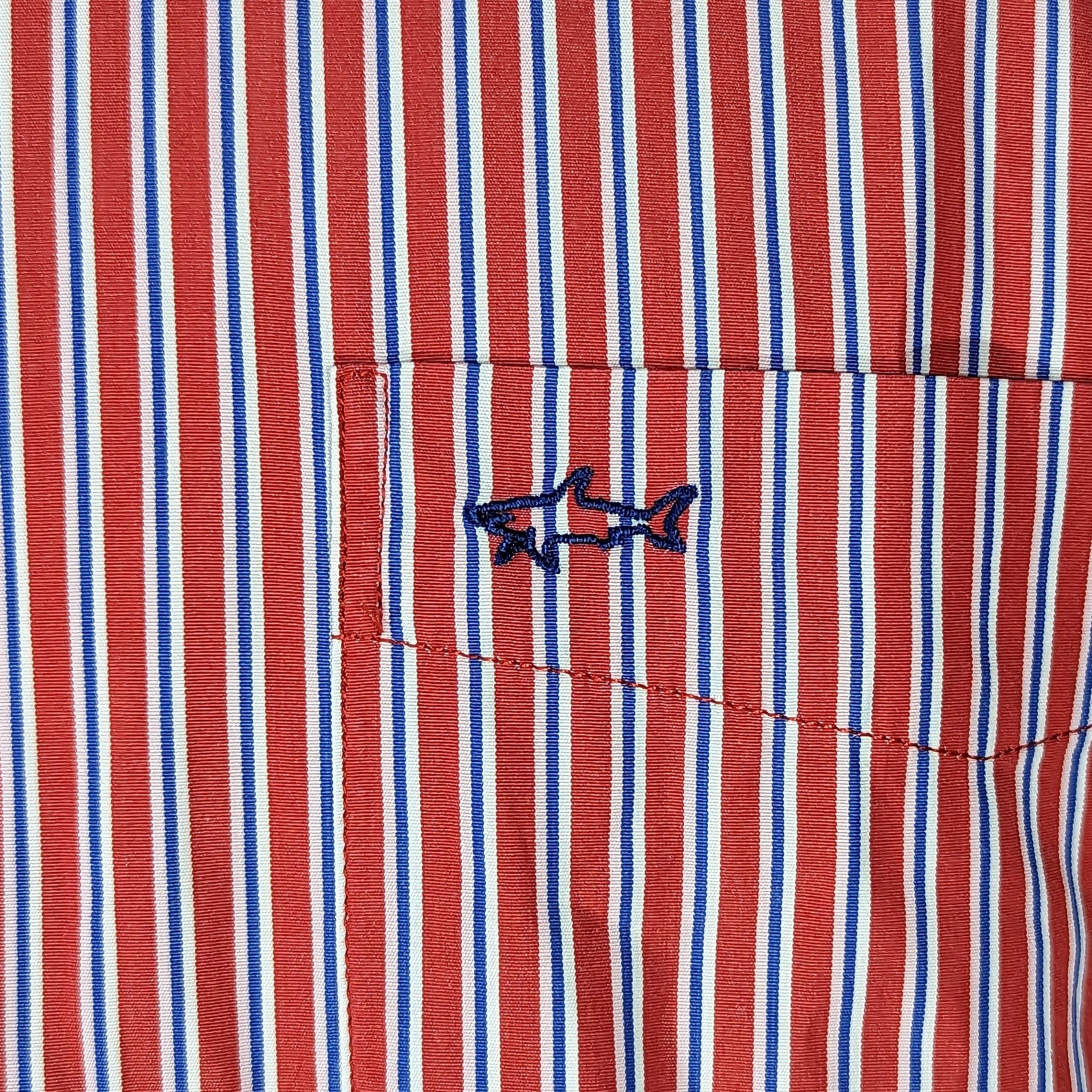 Paul & Shark Paul & Shark Men's Short Sleeve Striped Shirt Made In Italy Size US M / EU 48-50 / 2 - 22 Thumbnail