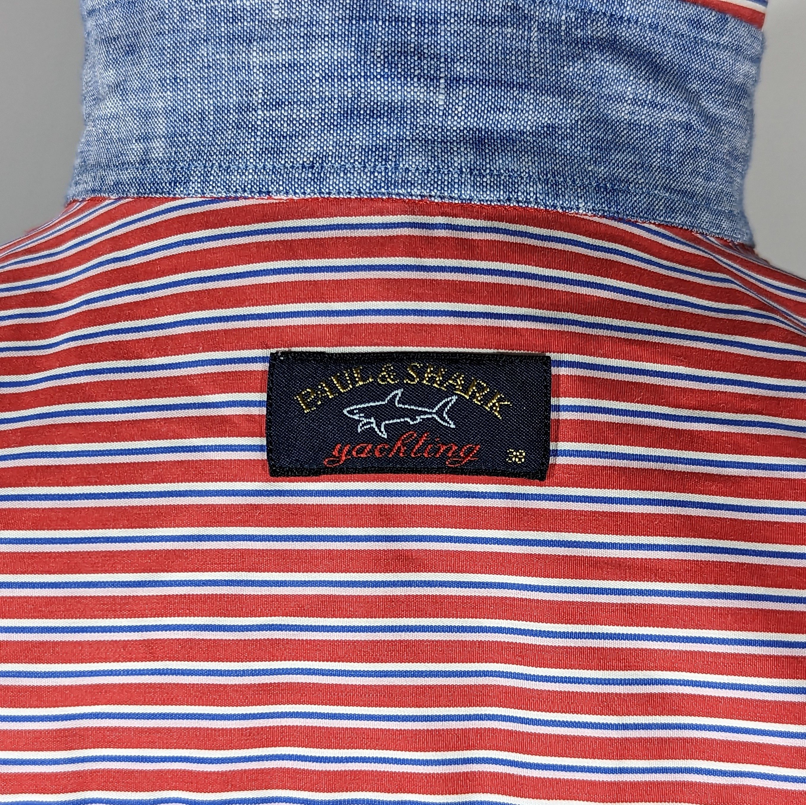 Paul & Shark Paul & Shark Men's Short Sleeve Striped Shirt Made In Italy Size US M / EU 48-50 / 2 - 15 Thumbnail
