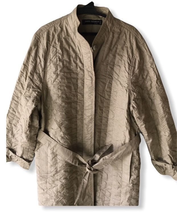 Paco Rabanne PACO RABBANE PARIS CREAM SIZE S TRENCE COAT Size ONE SIZE - 3 Thumbnail