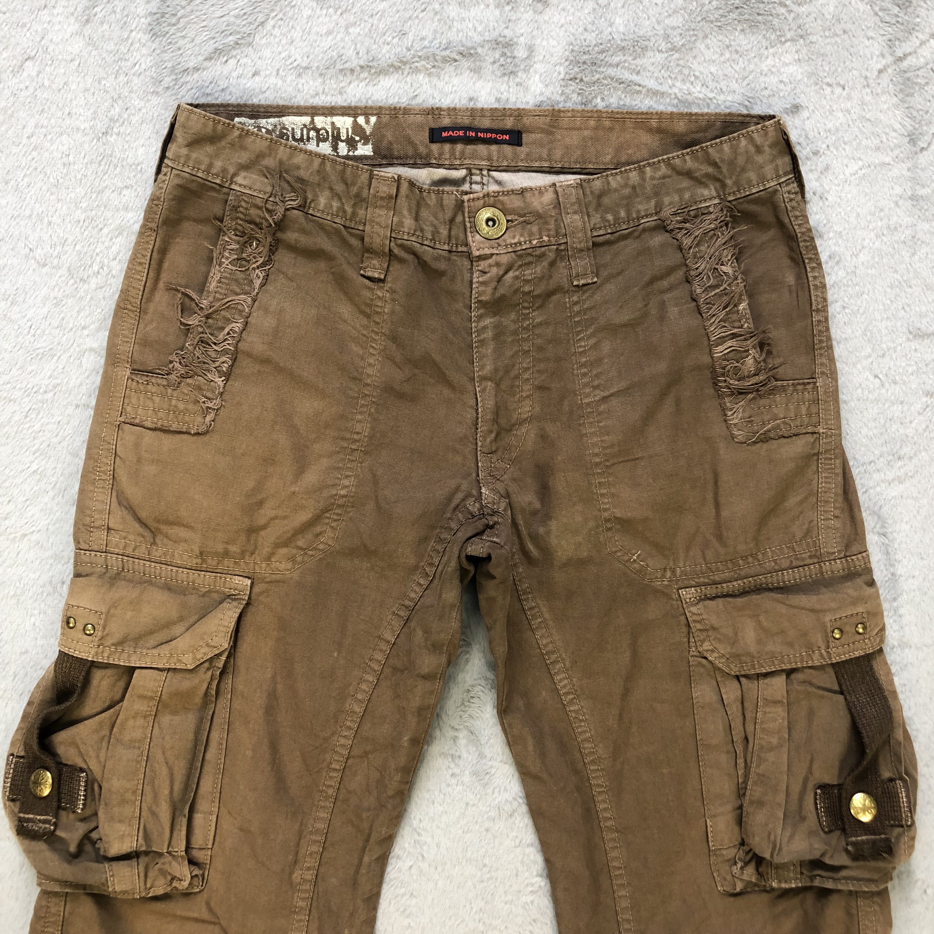 Japanese Brand SURPLUS 6 POCKET CARGO PANTS #6921-97 Size 30" / US 8 / IT 44 - 2 Thumbnail