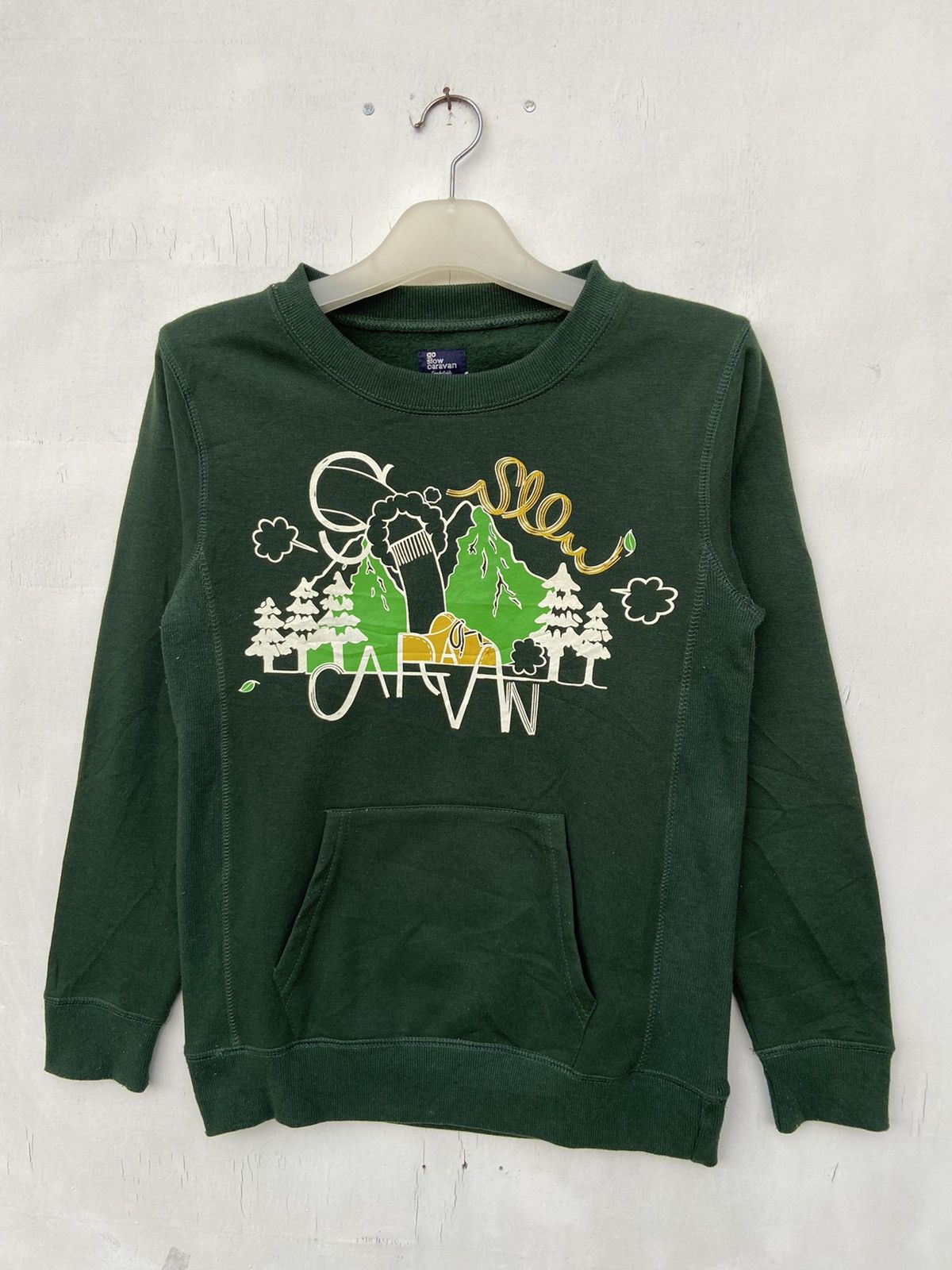 image of Go Slow Caravan Spellout in Green, Men's (Size Small)