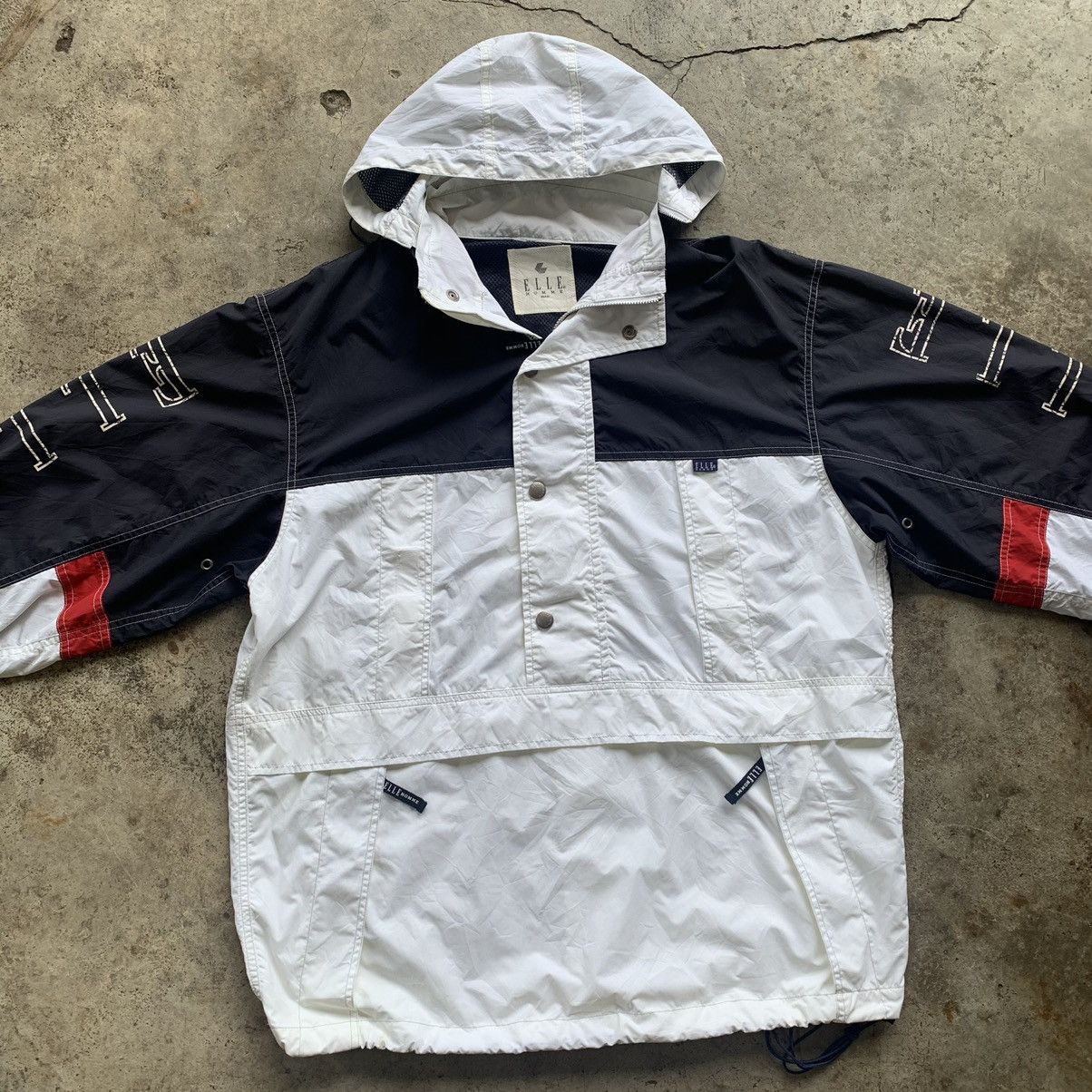 Japanese Brand ELLE Homme paris half zip button windbreaker vintage 90s Size US L / EU 52-54 / 3 - 9 Thumbnail