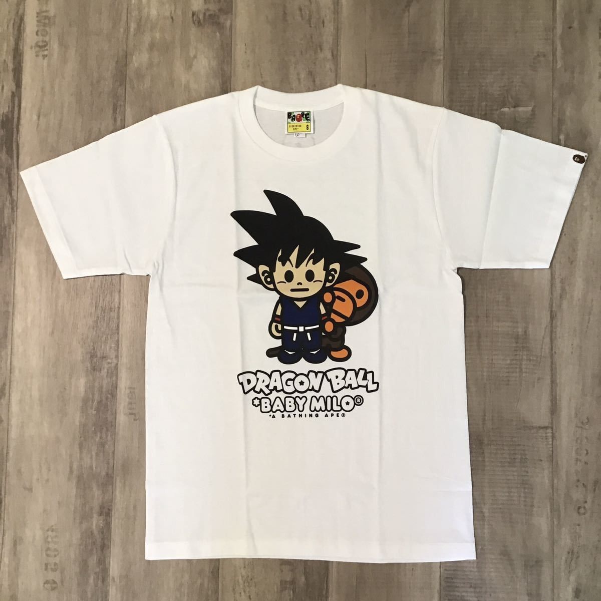 Image of 2016 Bape × Dragon Ball Milo Goku T-Shirt White, Men's (Size Small)