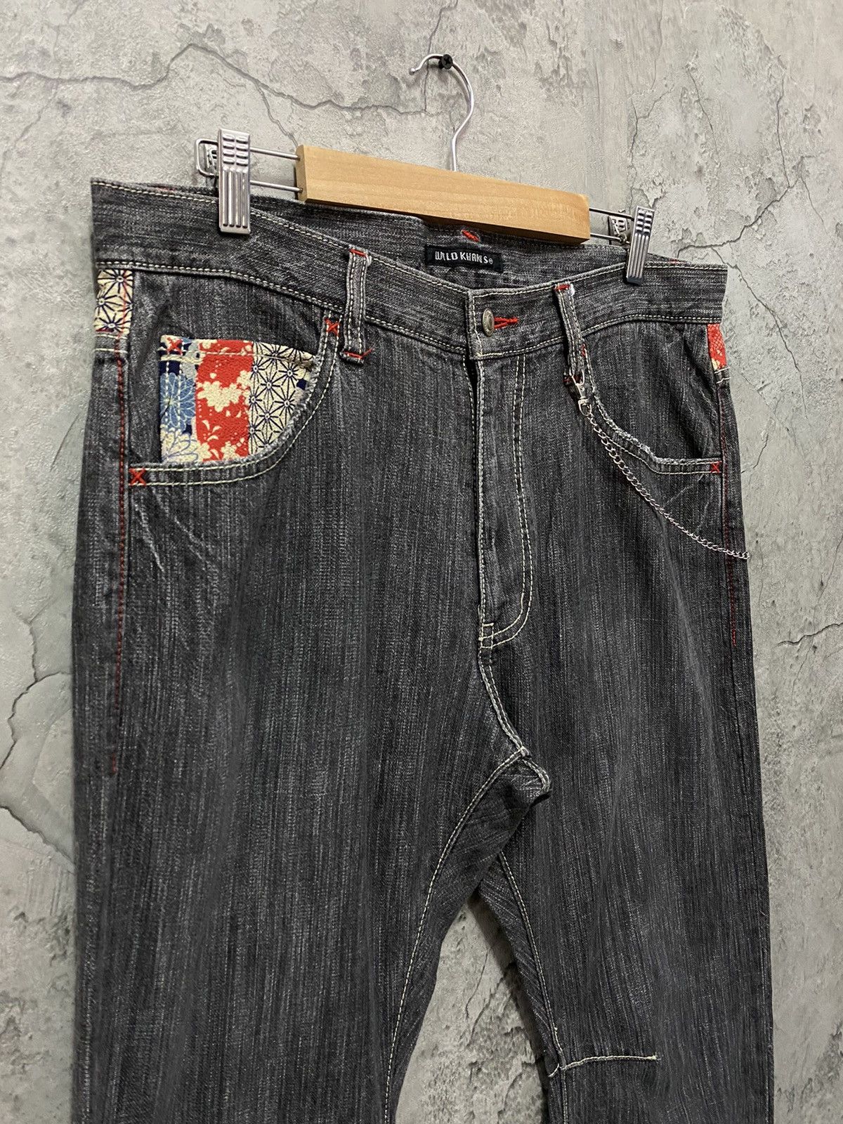 Japanese Brand Wild Khakis Japan Curved Seam MultiPocket Chains Denim Size US 32 / EU 48 - 12 Thumbnail