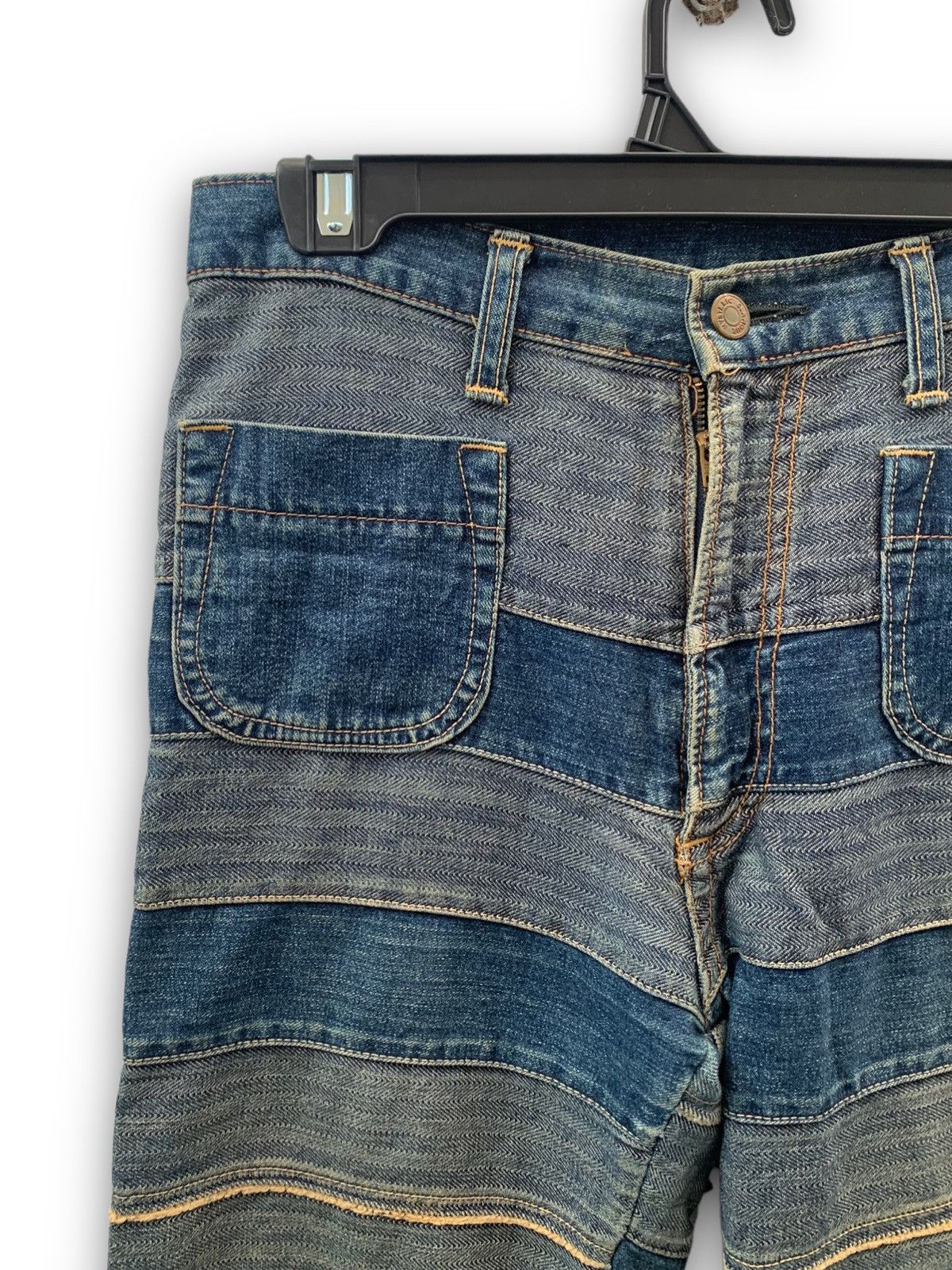 Hysteric Glamour HYSTERIC GLAMOUR KINKY HAGI STRIPES PATCHWORK PUNK DENIM Size US 30 / EU 46 - 11 Thumbnail