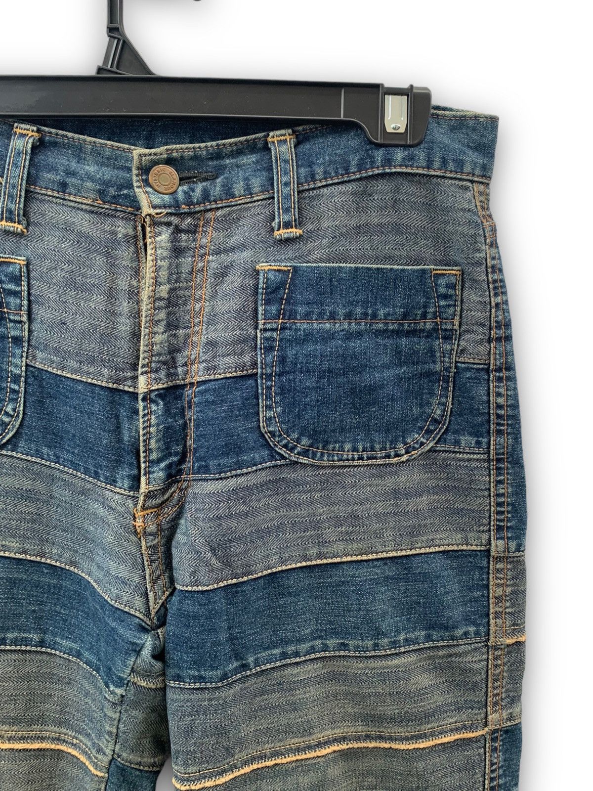 Hysteric Glamour HYSTERIC GLAMOUR KINKY HAGI STRIPES PATCHWORK PUNK DENIM Size US 30 / EU 46 - 12 Thumbnail