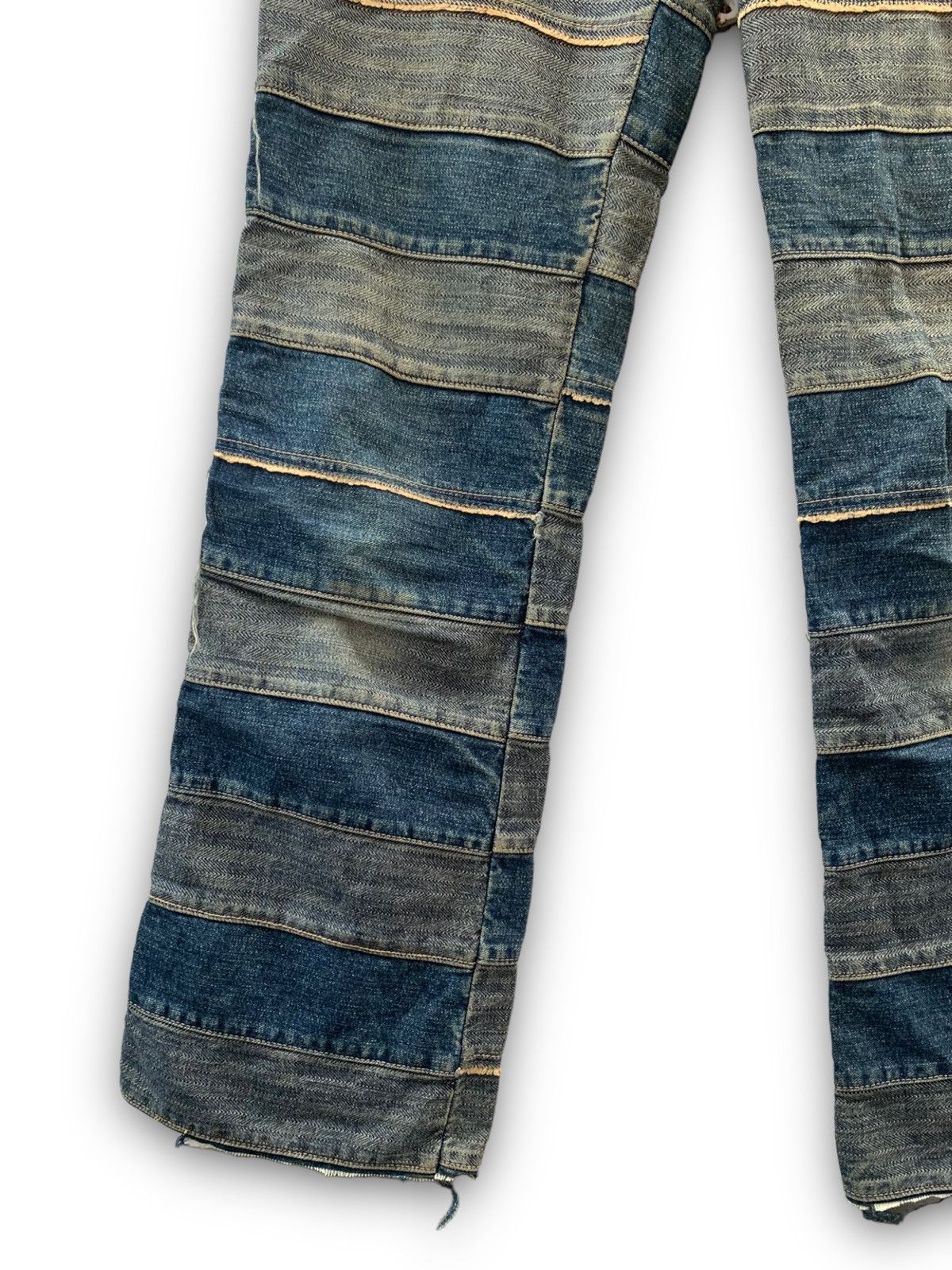 Hysteric Glamour HYSTERIC GLAMOUR KINKY HAGI STRIPES PATCHWORK PUNK DENIM Size US 30 / EU 46 - 9 Thumbnail