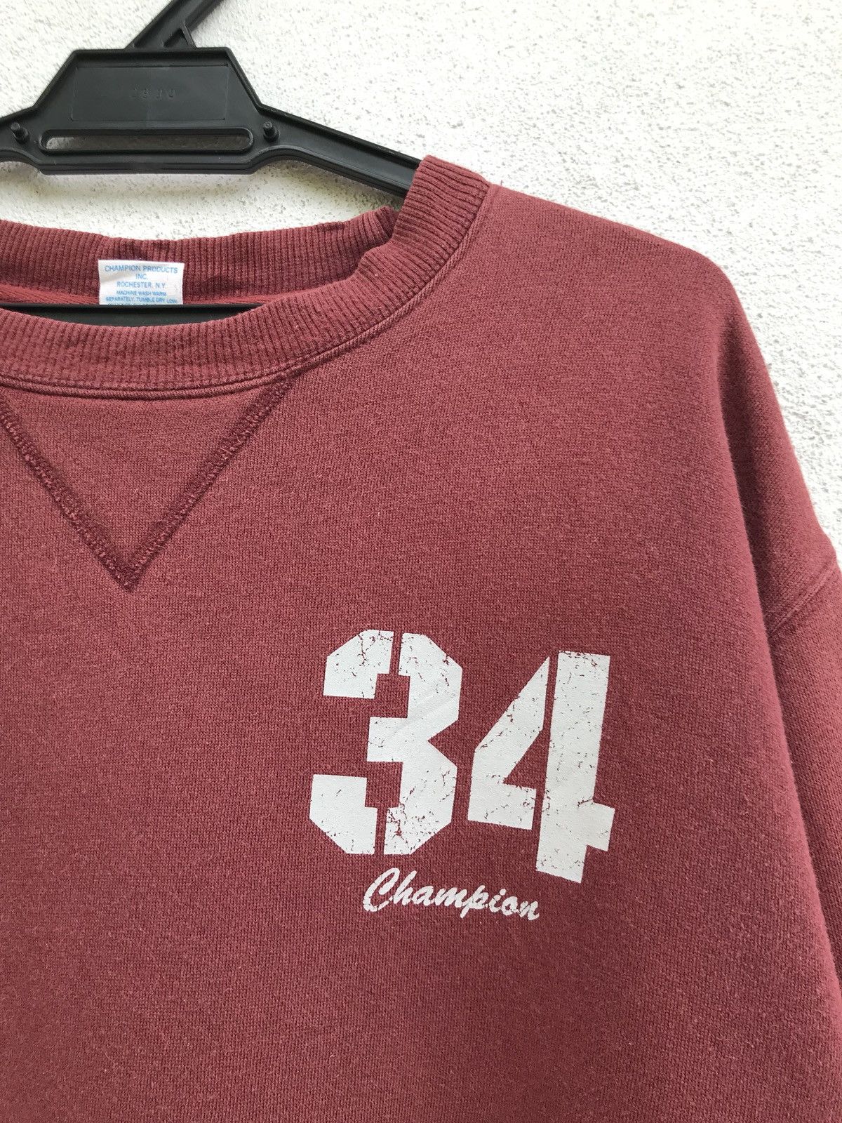 Champion Vintage Champion Number 34 Big Logo Crewneck Sweatshirt Size US XL / EU 56 / 4 - 3 Thumbnail