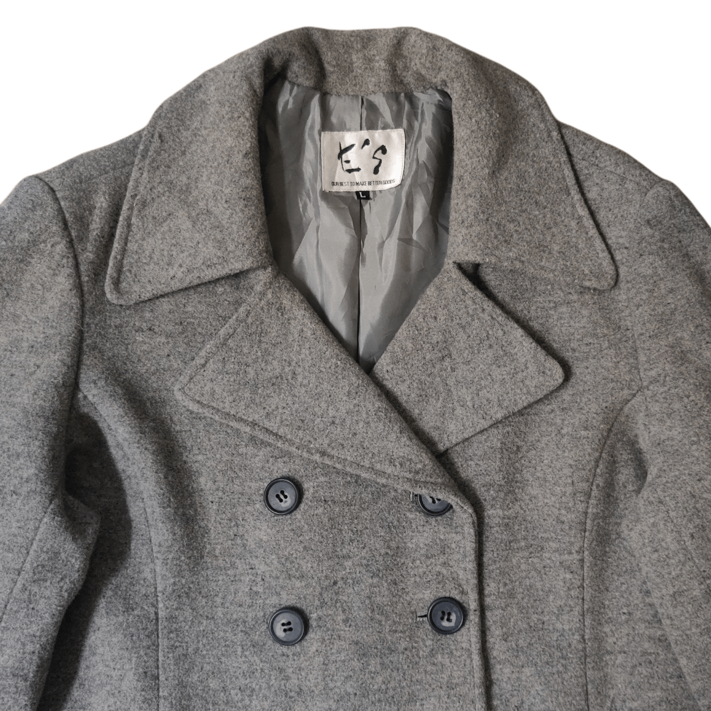eS E's wool Coat Double Breasted Peacoat Size US L / EU 52-54 / 3 - 2 Thumbnail