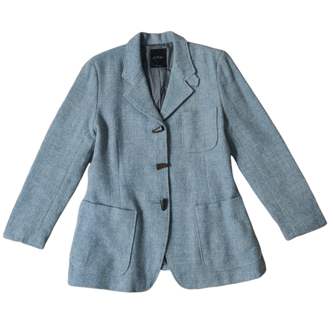 image of Archival Clothing x Bigi Just Bigi Wool Jacket Coat in Baby Blue, Women's (Size Small)